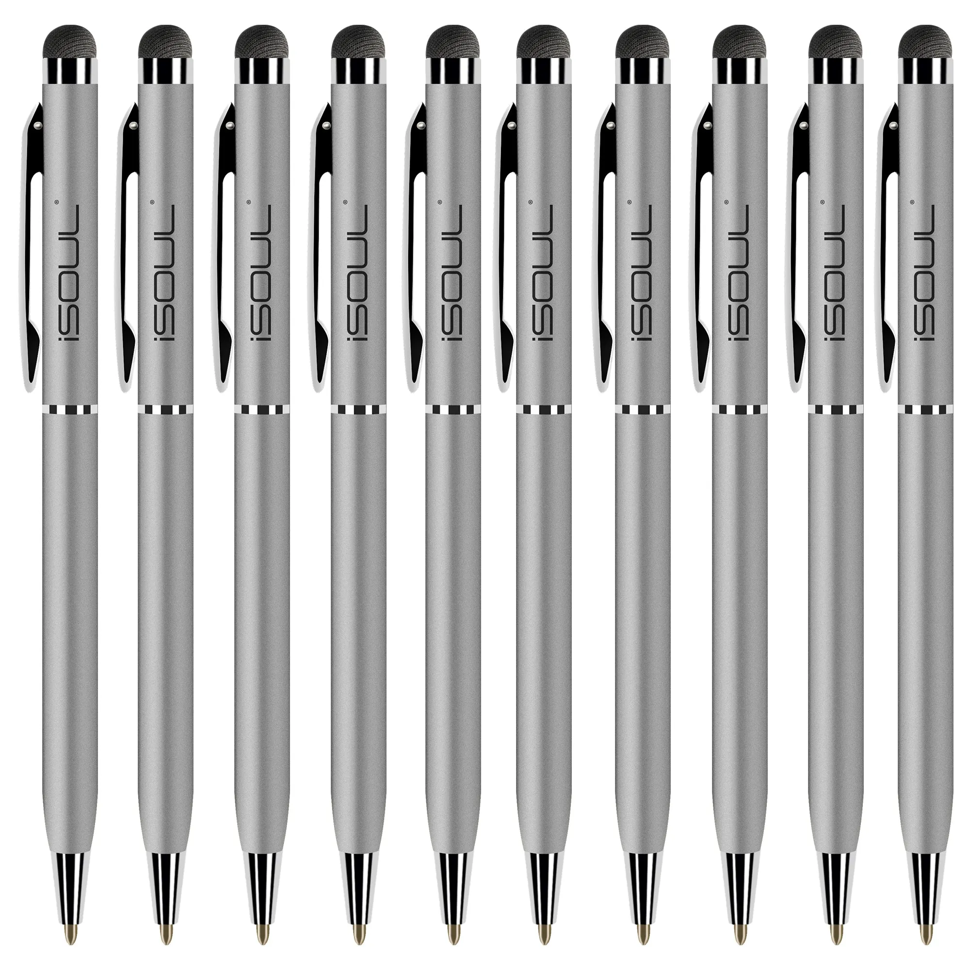 10 Pack Stylus Pen 2 in 1 Capacitive Styli Ballpoint Black Ink Pen