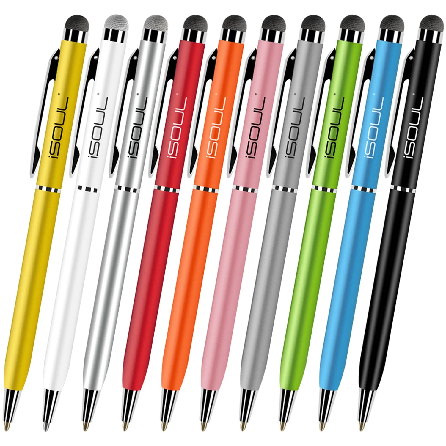 10 Pack Stylus Pen 2 in 1 Capacitive Styli Ballpoint Black Ink Pen