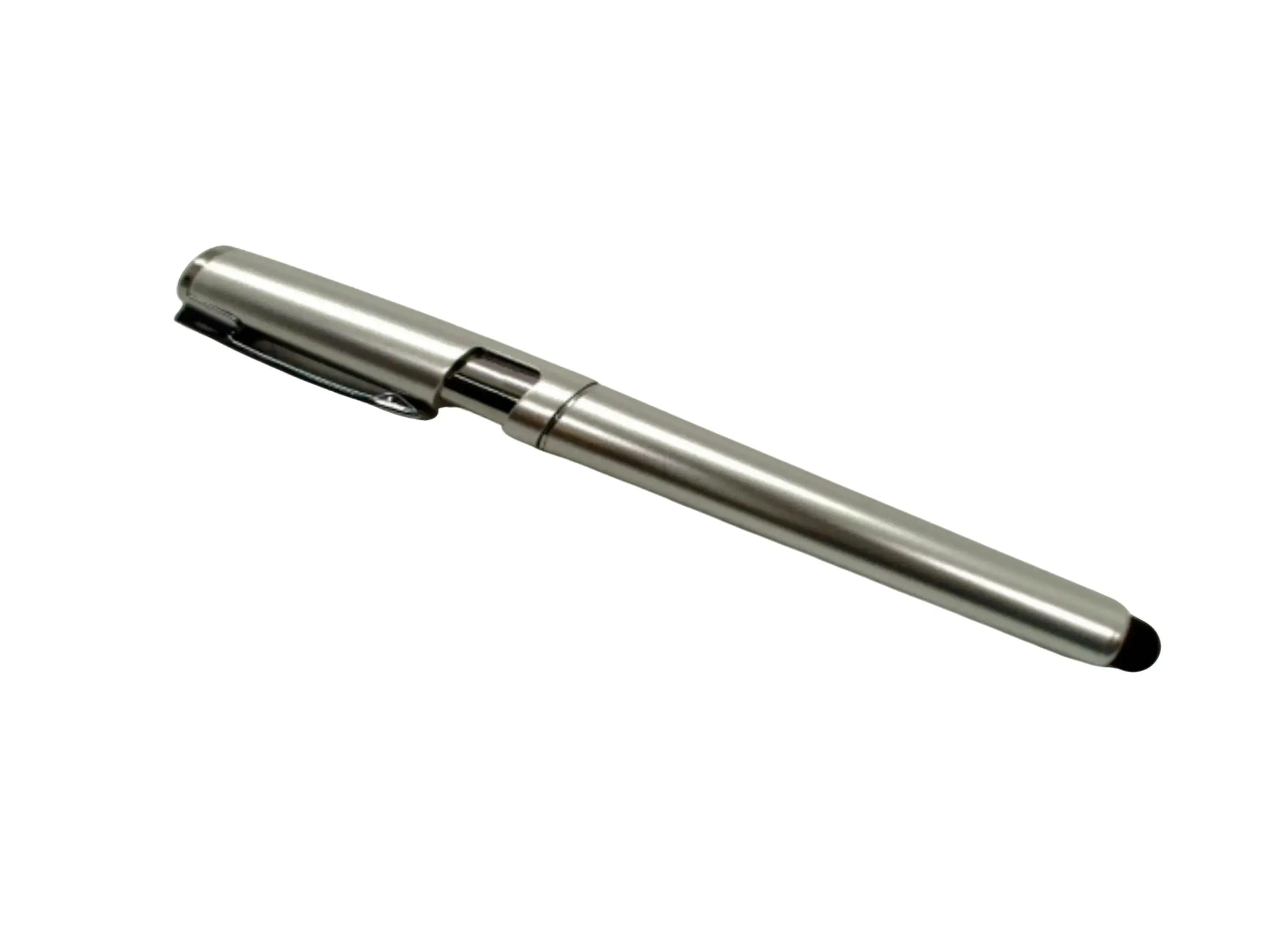 2-in-1 Silver Ball Pen with Stylus Tip