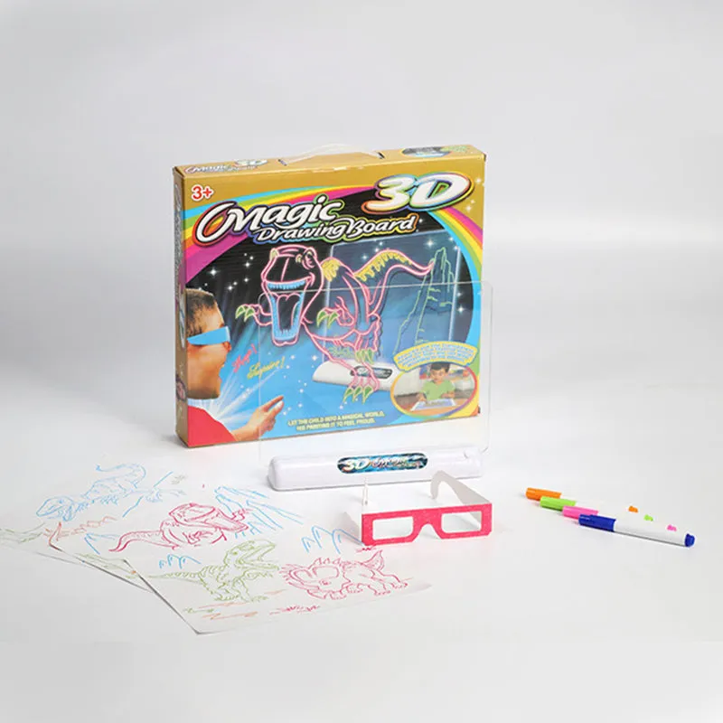 3D Magic Drawing Board LED Light Luminous Pad Doodle Painting