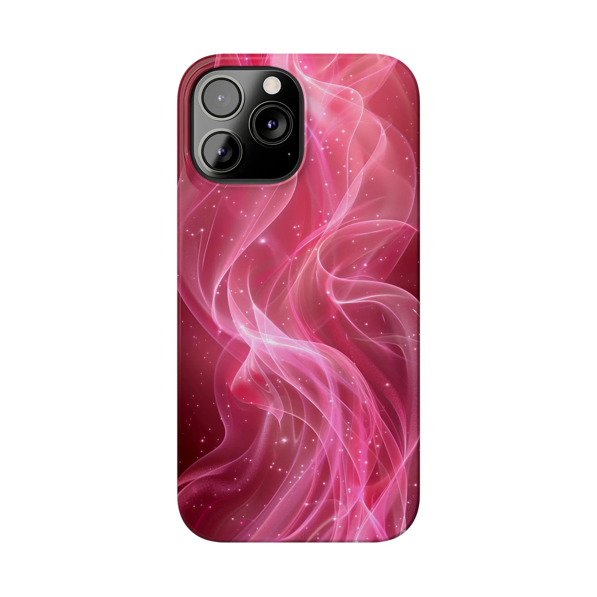 Abstract Pink Swirls Design Sleek Elegance Wireless-Charging Compatible Phone Case Slim Phone Case compatible with over 20 iphone models