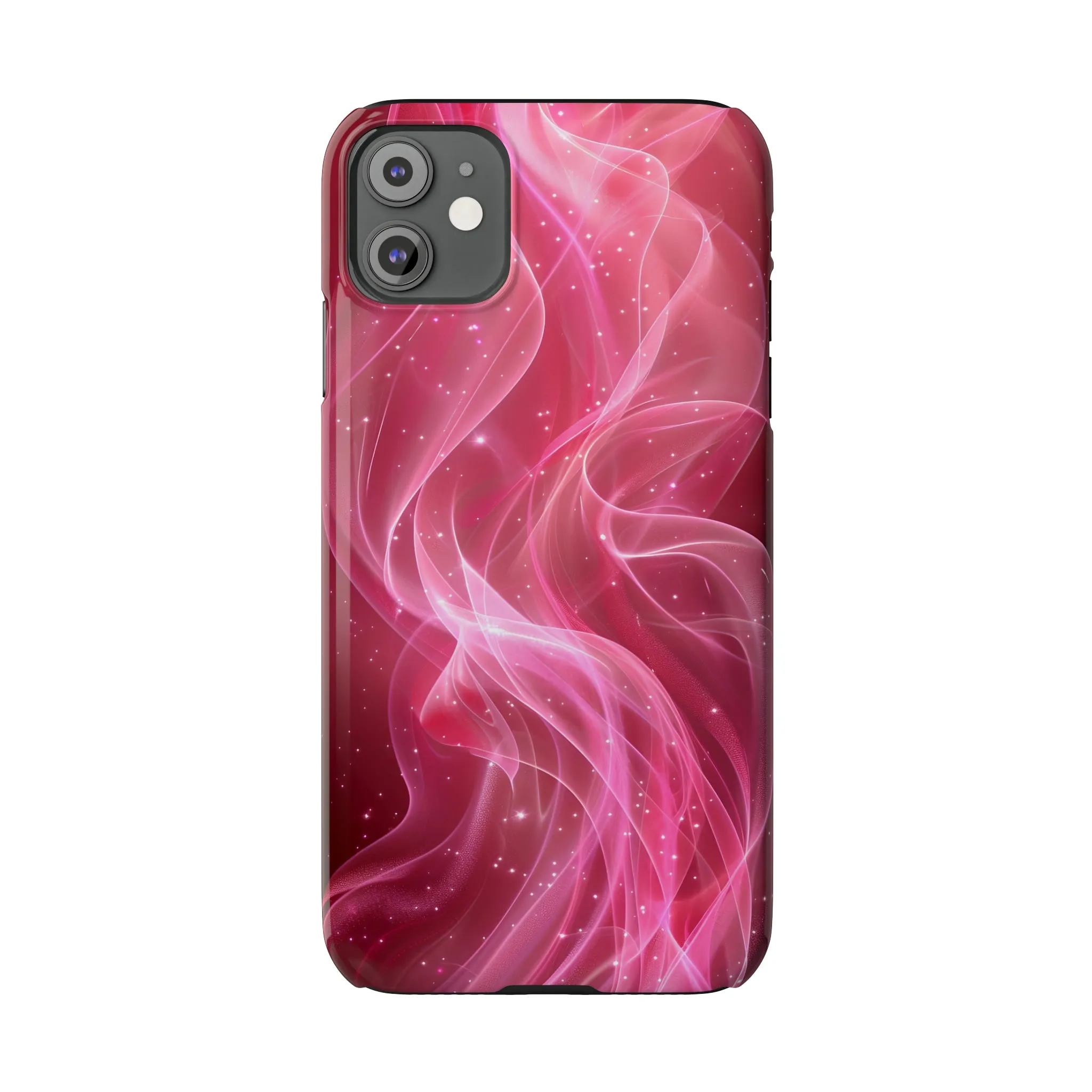 Abstract Pink Swirls Design Sleek Elegance Wireless-Charging Compatible Phone Case Slim Phone Case compatible with over 20 iphone models