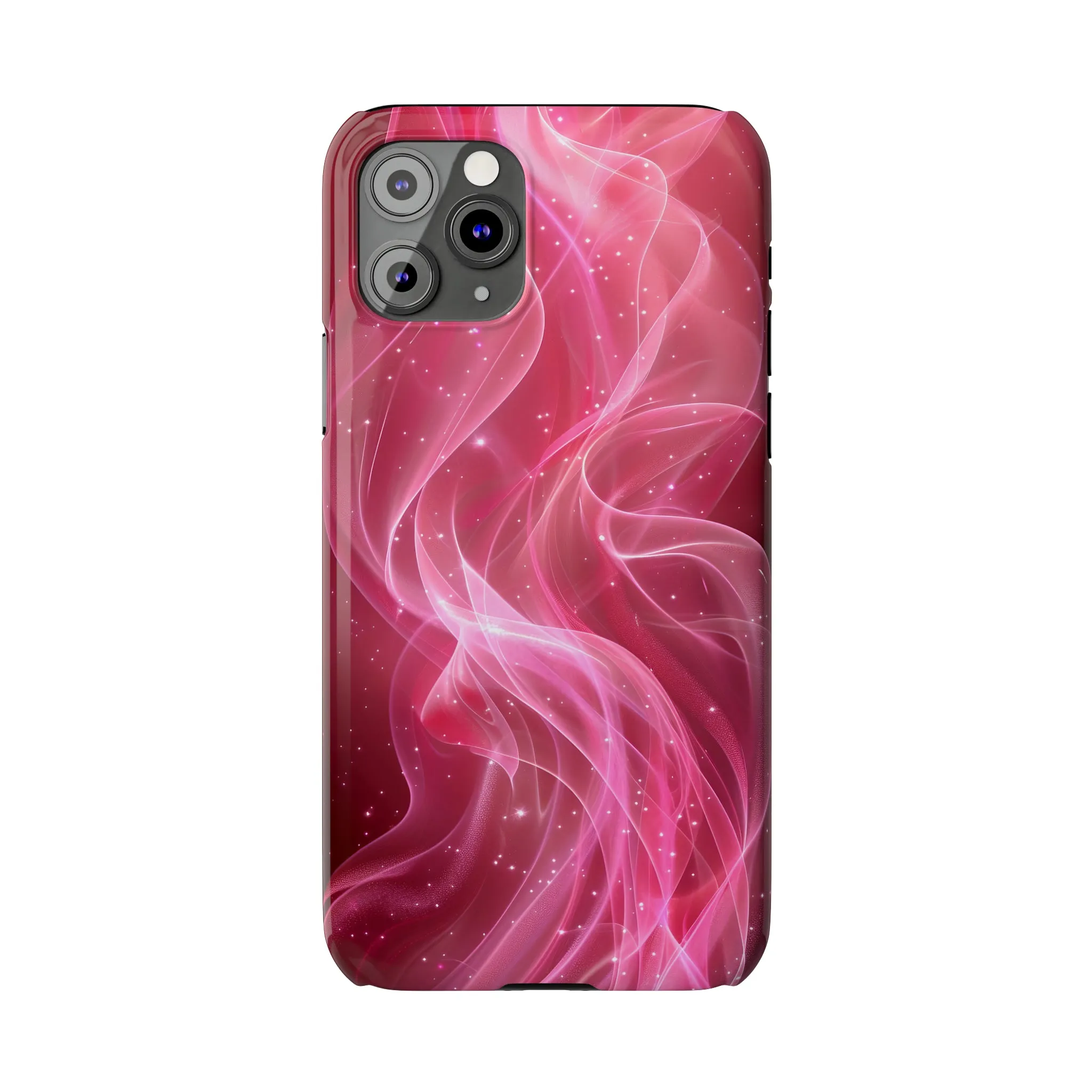 Abstract Pink Swirls Design Sleek Elegance Wireless-Charging Compatible Phone Case Slim Phone Case compatible with over 20 iphone models