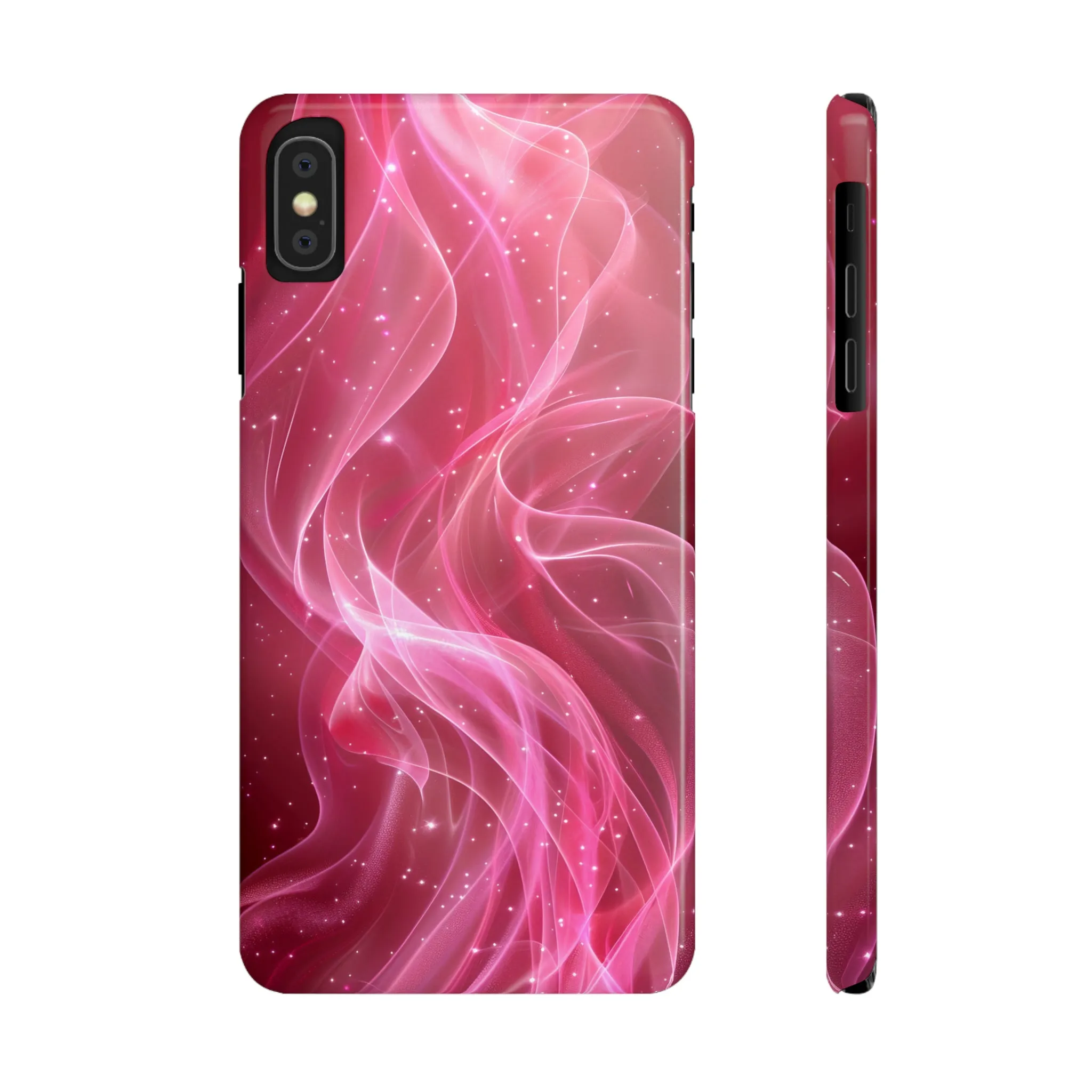 Abstract Pink Swirls Design Sleek Elegance Wireless-Charging Compatible Phone Case Slim Phone Case compatible with over 20 iphone models