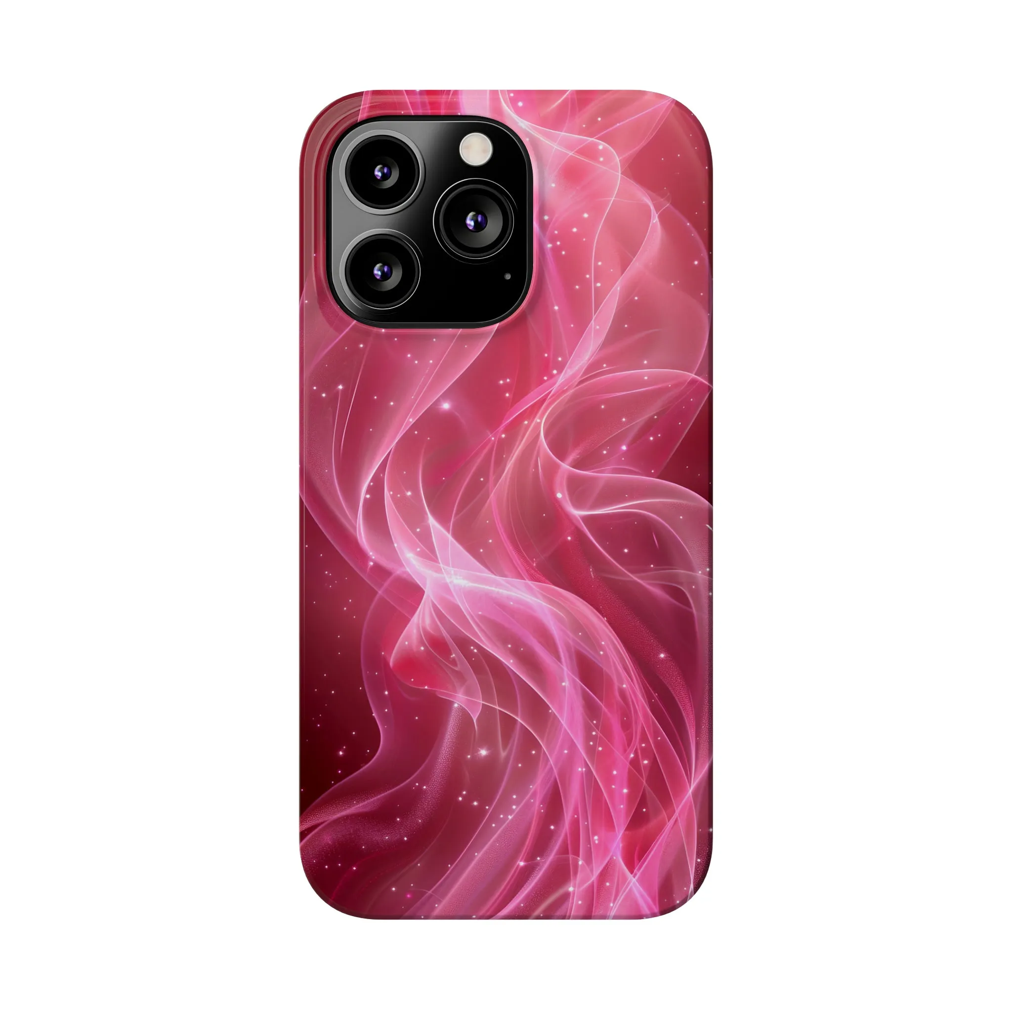 Abstract Pink Swirls Design Sleek Elegance Wireless-Charging Compatible Phone Case Slim Phone Case compatible with over 20 iphone models