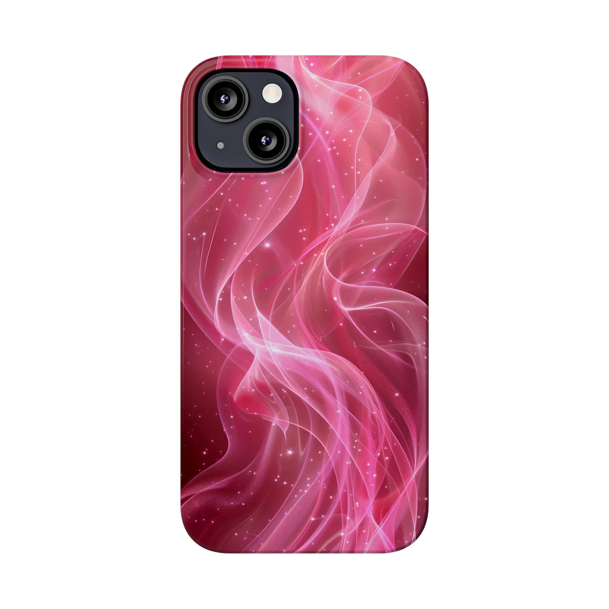 Abstract Pink Swirls Design Sleek Elegance Wireless-Charging Compatible Phone Case Slim Phone Case compatible with over 20 iphone models