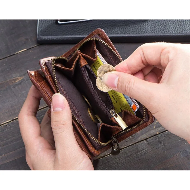 AlliLux RFID Short Zipper Clutch Wallet