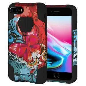 Amzer Dual Layer Designer Hybrid KickStand iPhone 8 Case - Butterfly Bliss