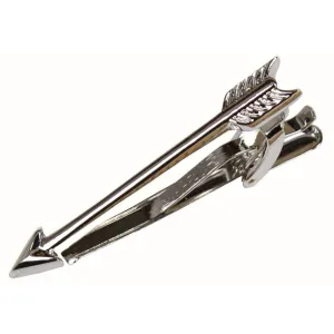 Bassin and Brown Arrow Tie Bar - Silver