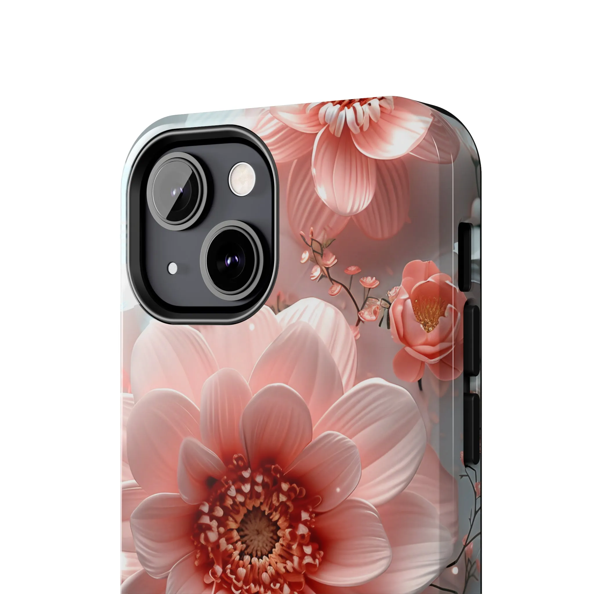 Beautiful 3D Pink & White Floral Design Tough Phone Case.