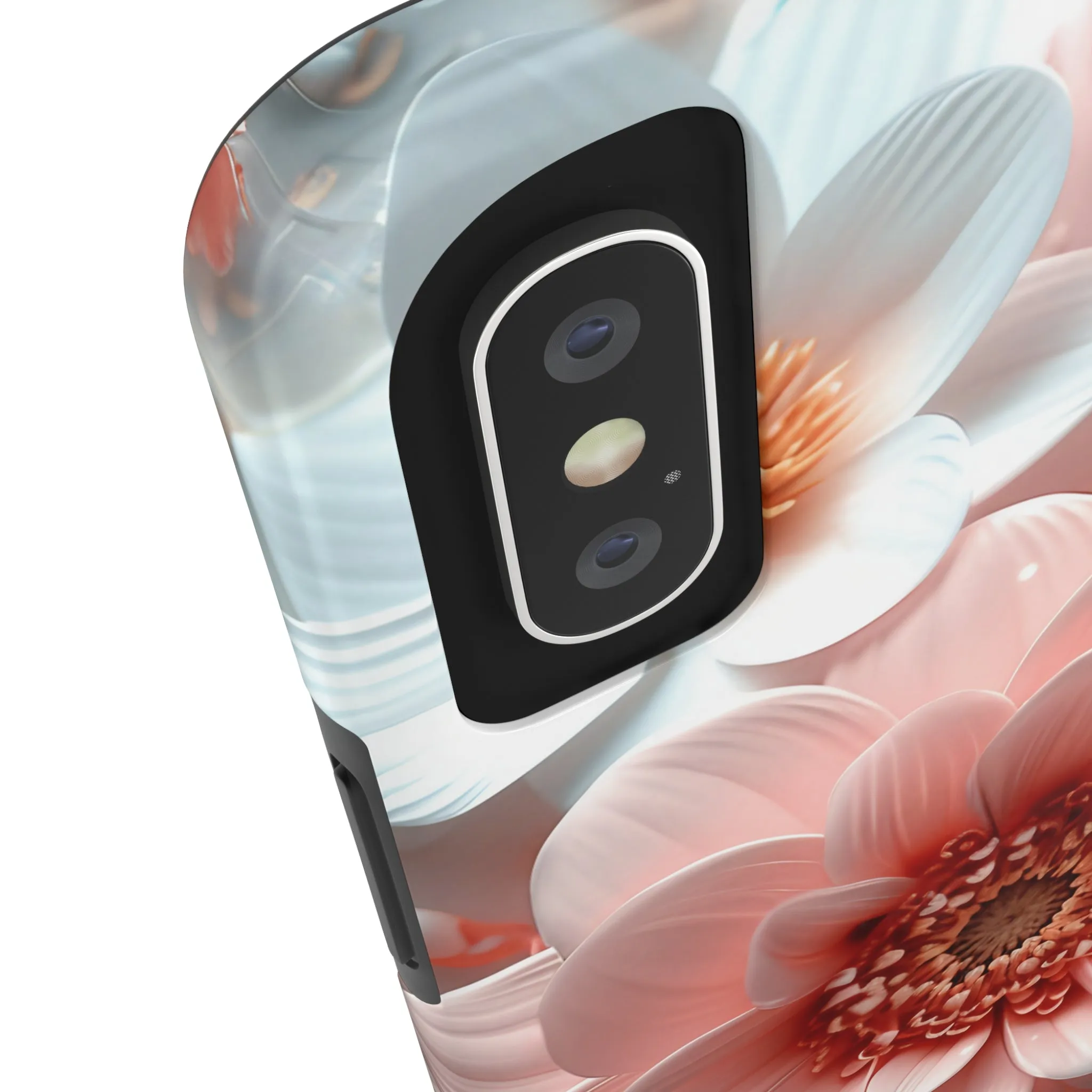 Beautiful 3D Pink & White Floral Design Tough Phone Case.