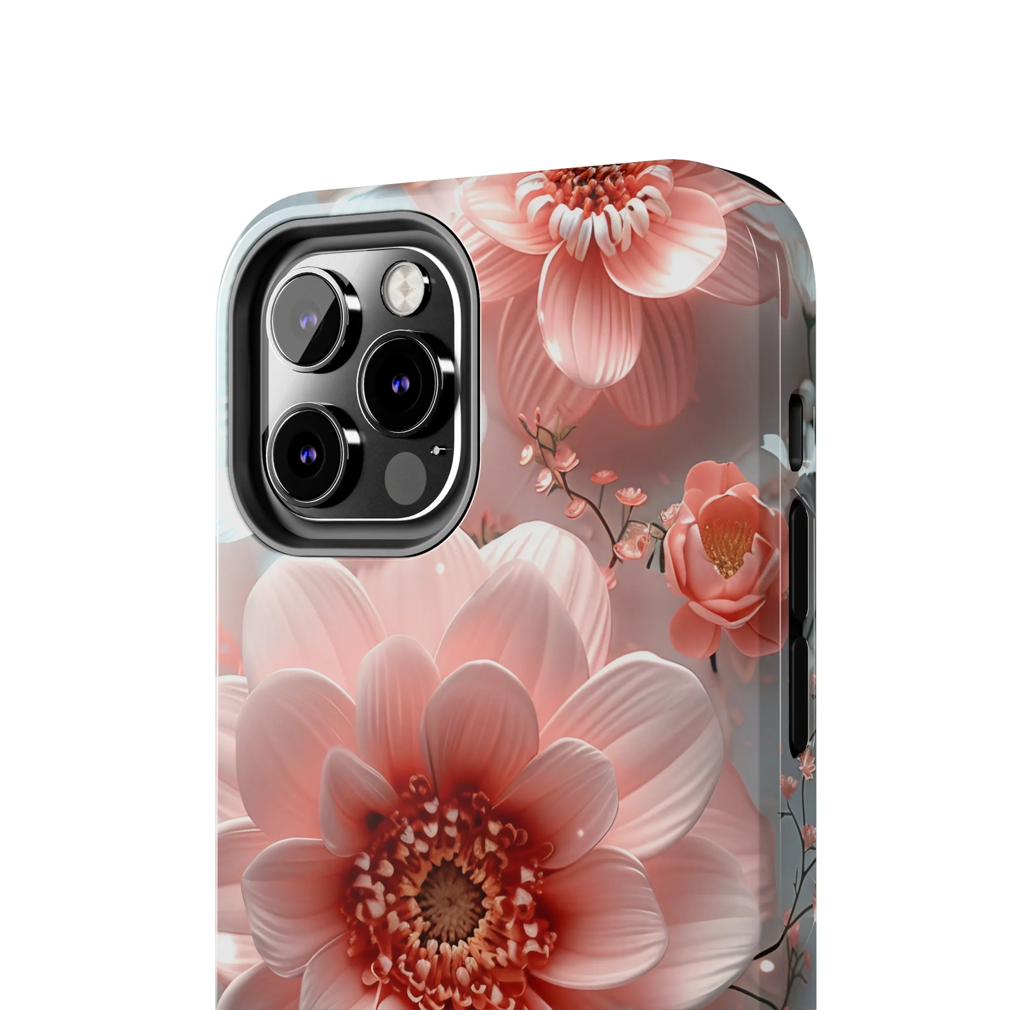 Beautiful 3D Pink & White Floral Design Tough Phone Case.