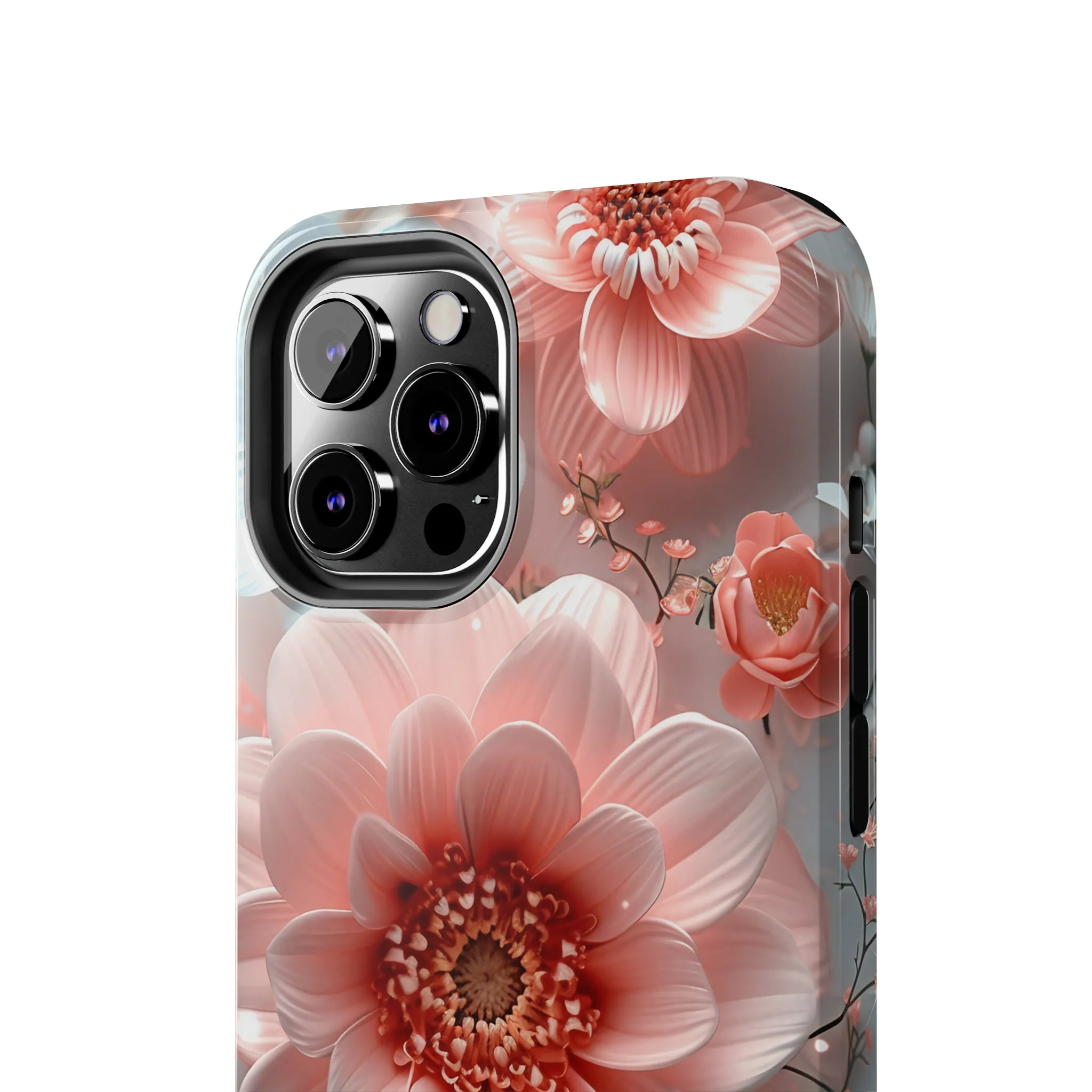 Beautiful 3D Pink & White Floral Design Tough Phone Case.