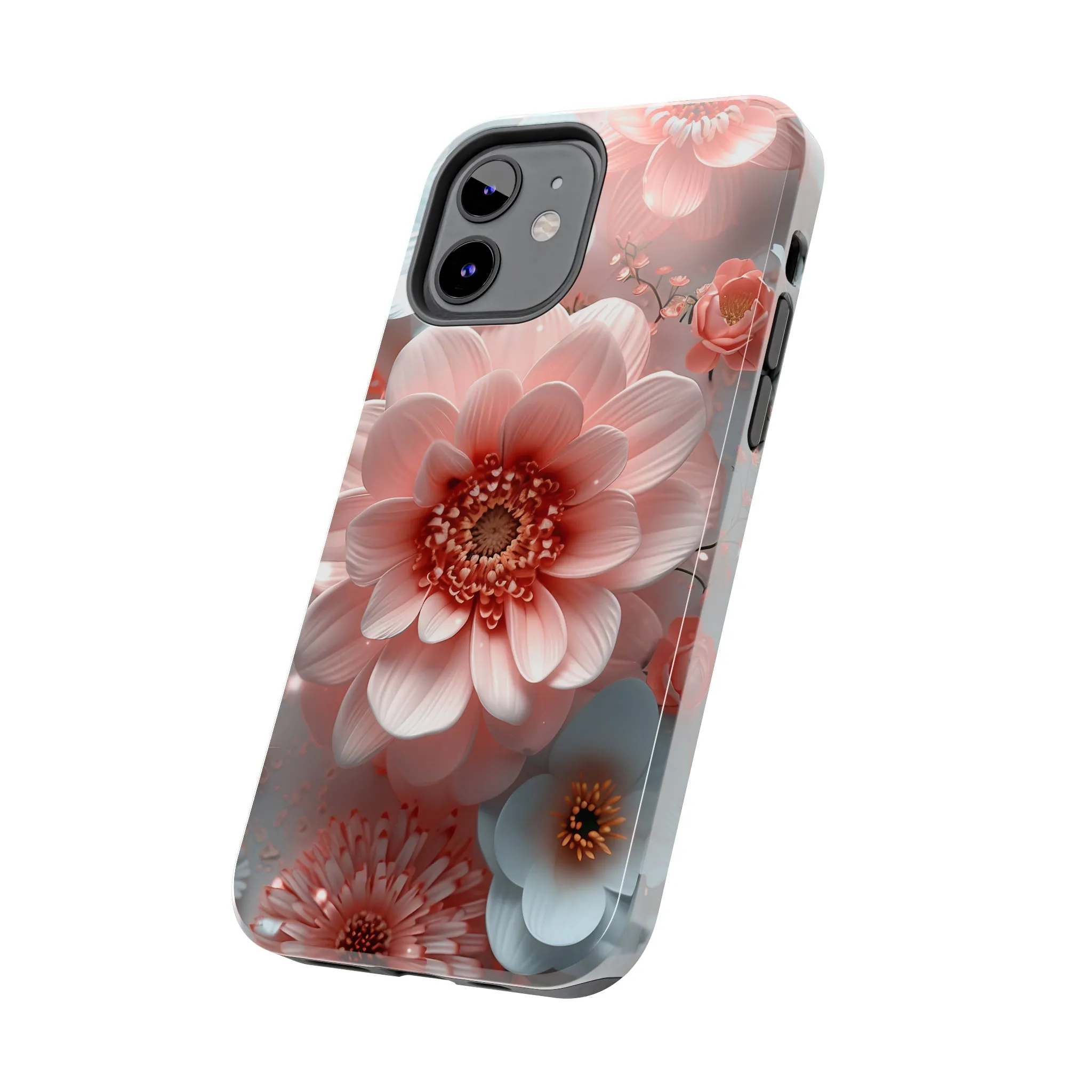 Beautiful 3D Pink & White Floral Design Tough Phone Case.