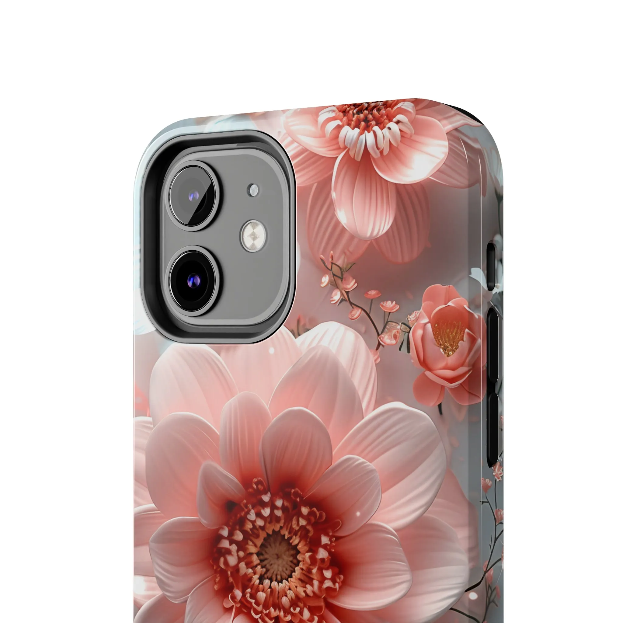 Beautiful 3D Pink & White Floral Design Tough Phone Case.