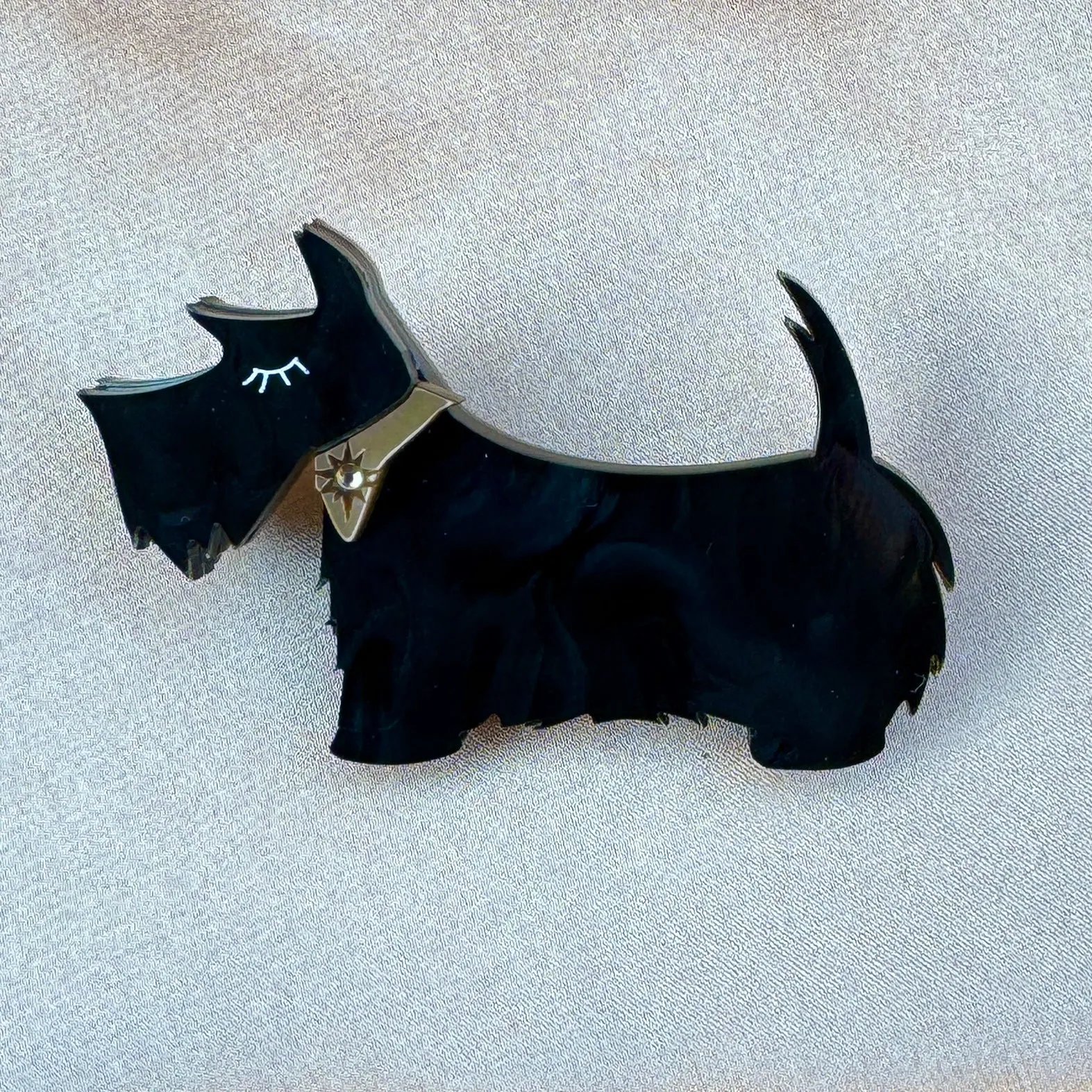 Black scotty - Brooch