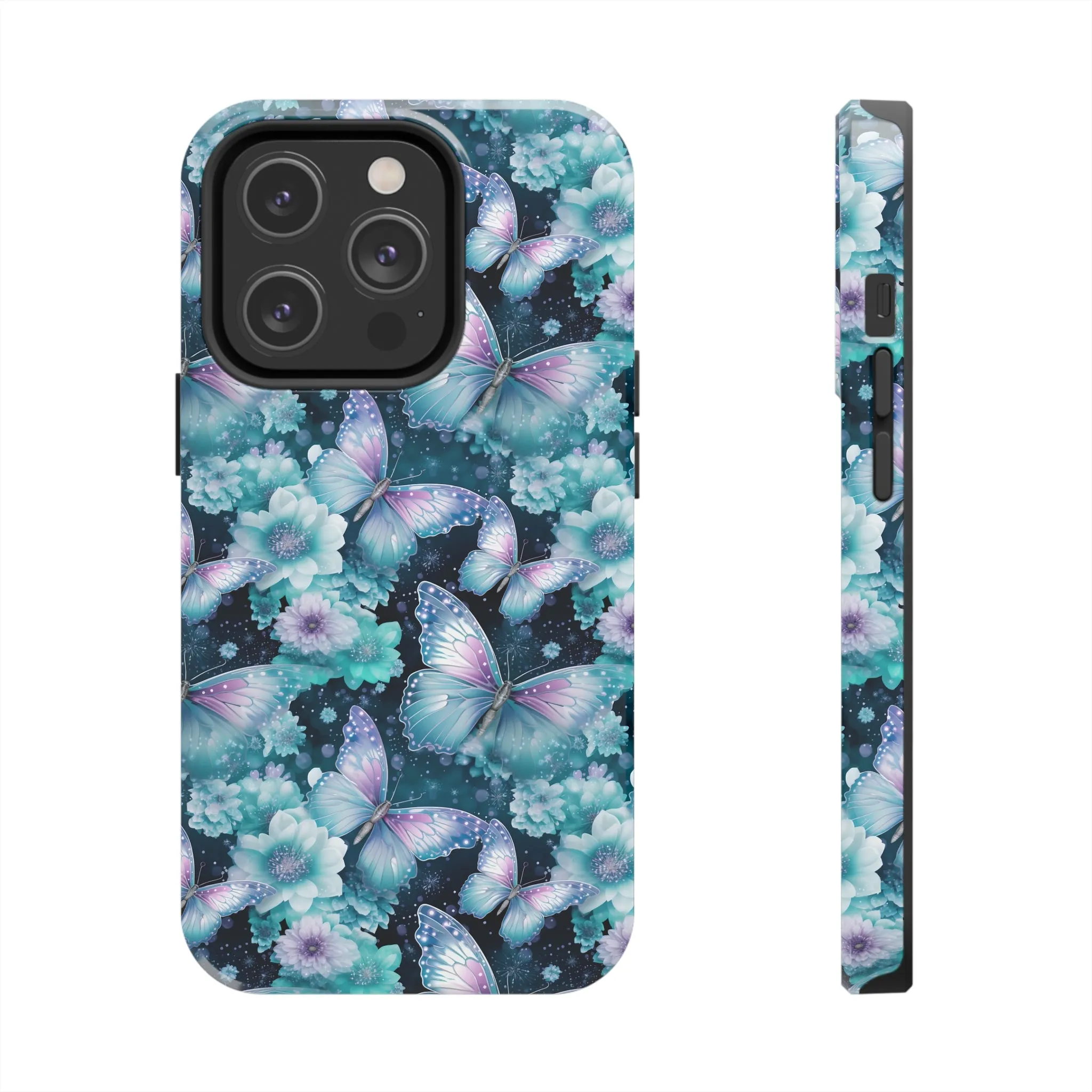 Blue and Purple Butterflies Digital print Design Tough Phone Case compatible with a large variety of iPhone models, Gift, Phone Case