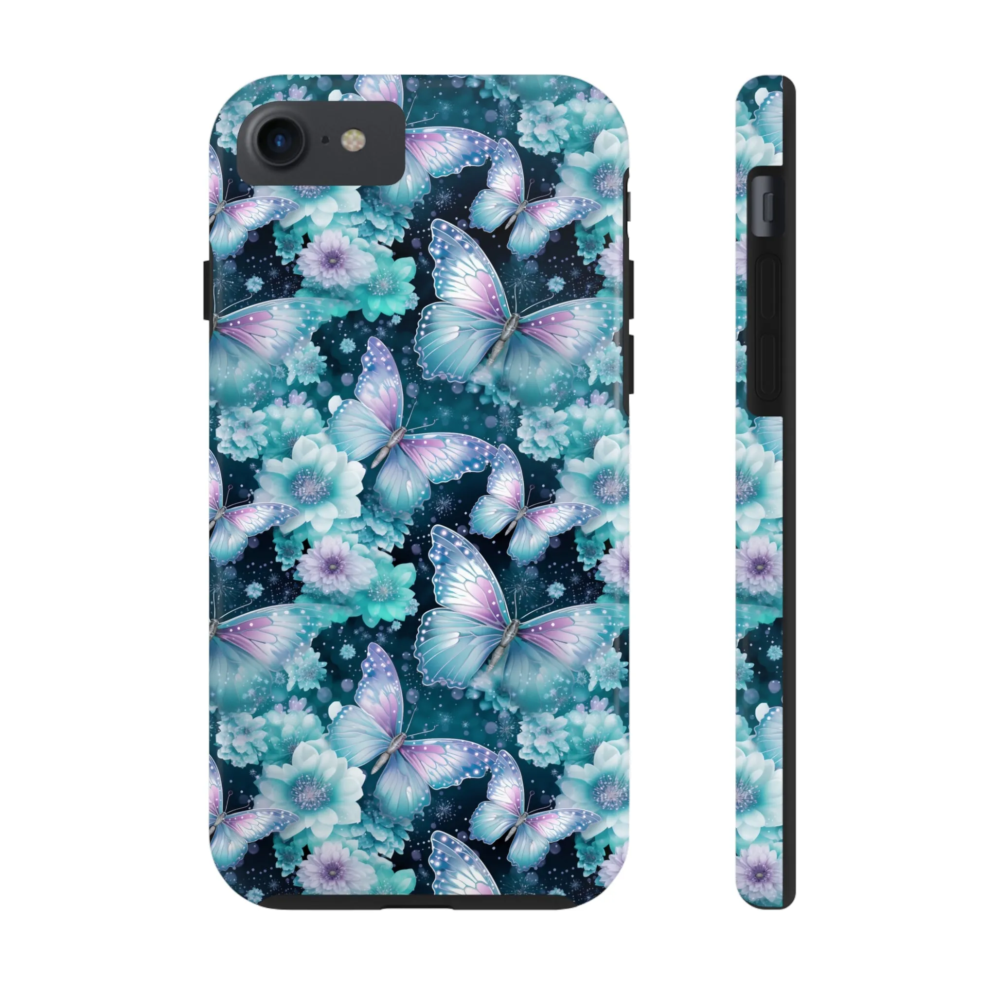 Blue and Purple Butterflies Digital print Design Tough Phone Case compatible with a large variety of iPhone models, Gift, Phone Case