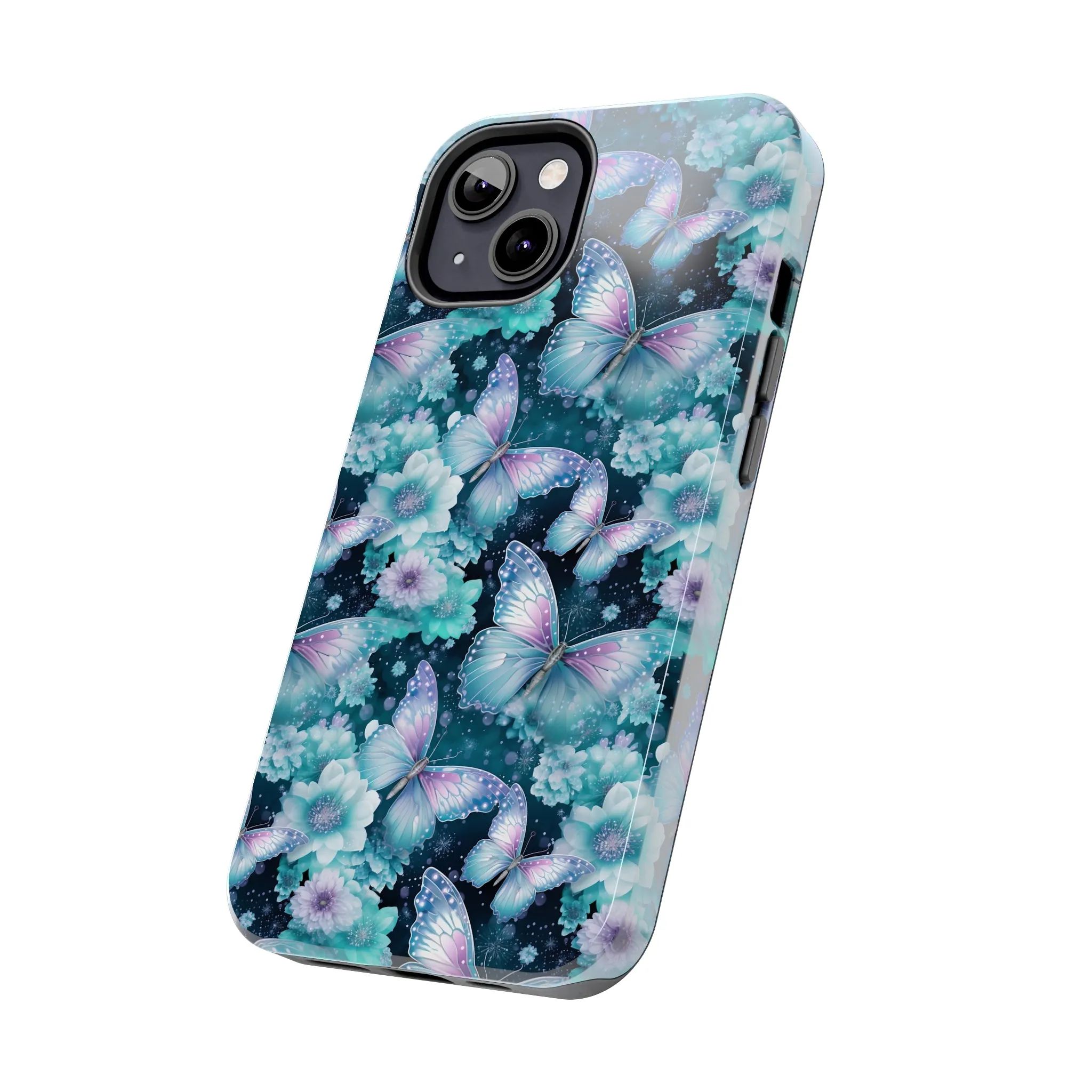 Blue and Purple Butterflies Digital print Design Tough Phone Case compatible with a large variety of iPhone models, Gift, Phone Case