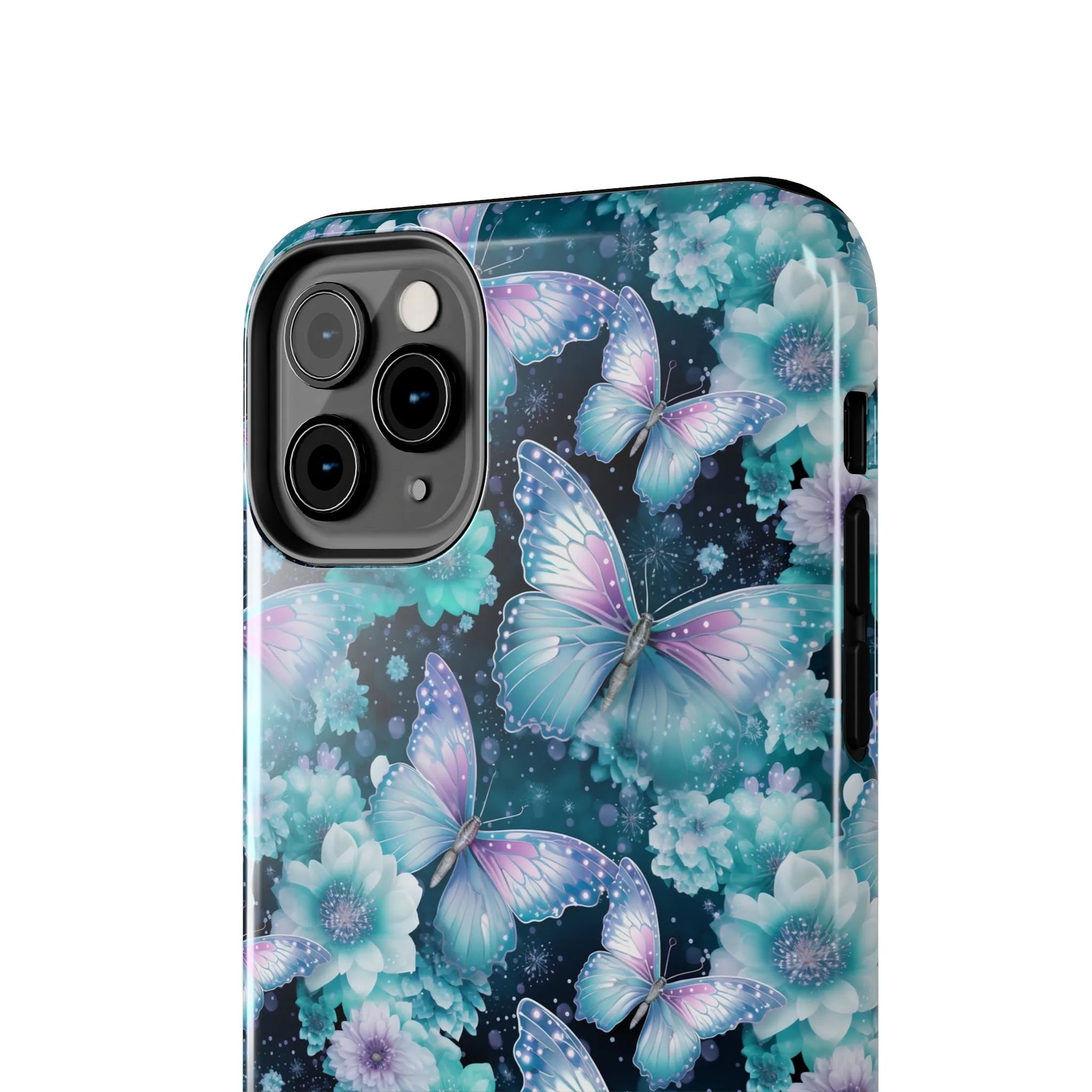 Blue and Purple Butterflies Digital print Design Tough Phone Case compatible with a large variety of iPhone models, Gift, Phone Case