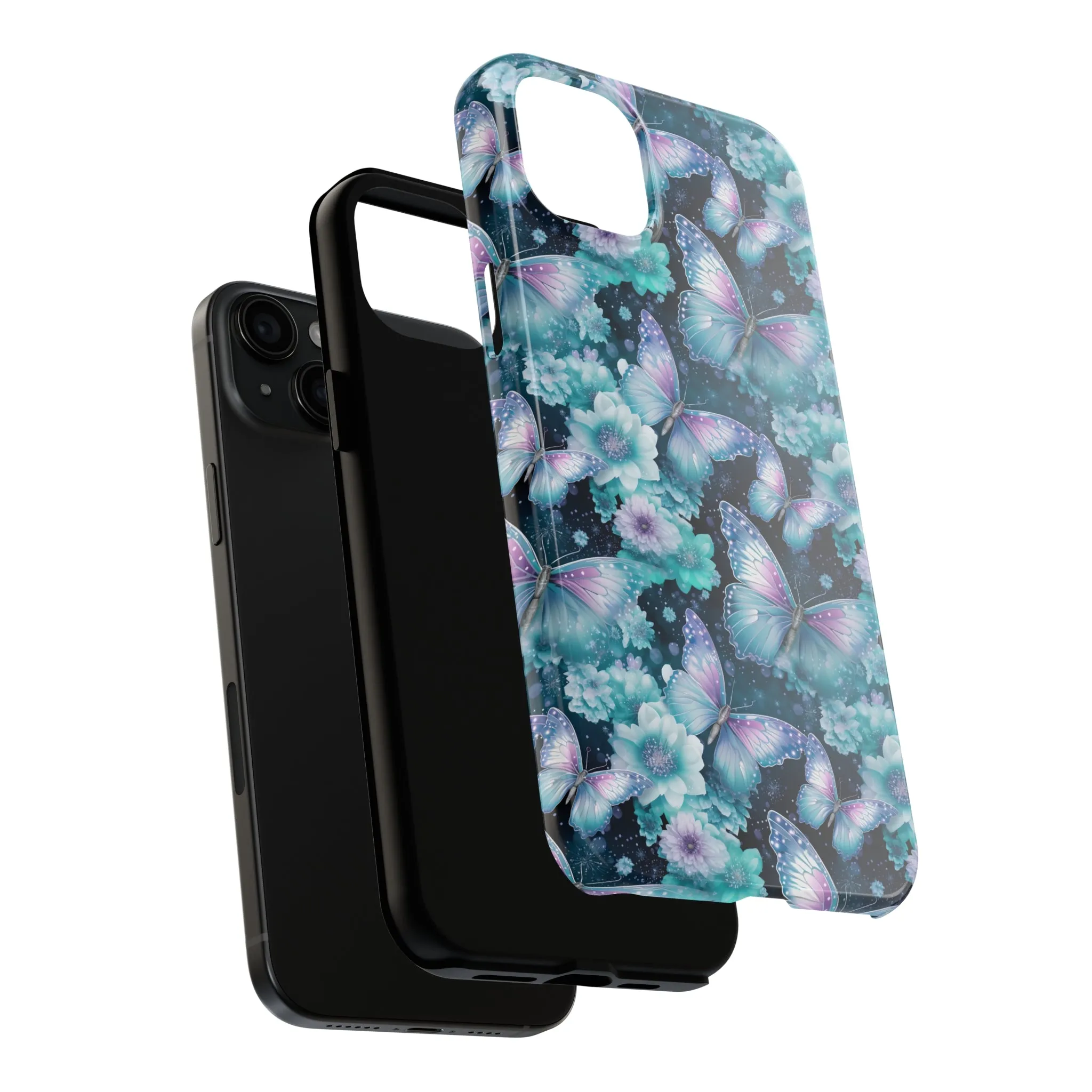 Blue and Purple Butterflies Digital print Design Tough Phone Case compatible with a large variety of iPhone models, Gift, Phone Case