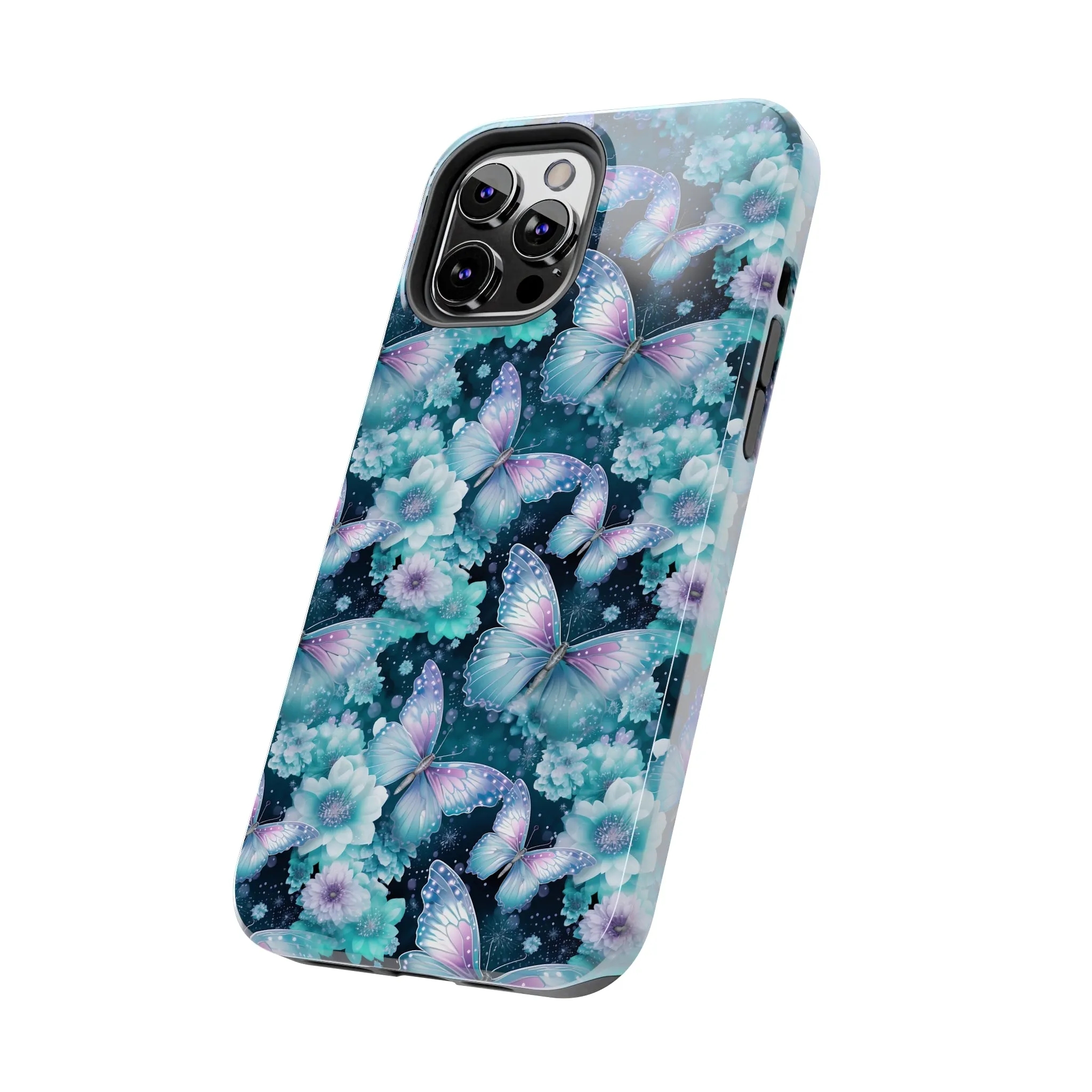 Blue and Purple Butterflies Digital print Design Tough Phone Case compatible with a large variety of iPhone models, Gift, Phone Case