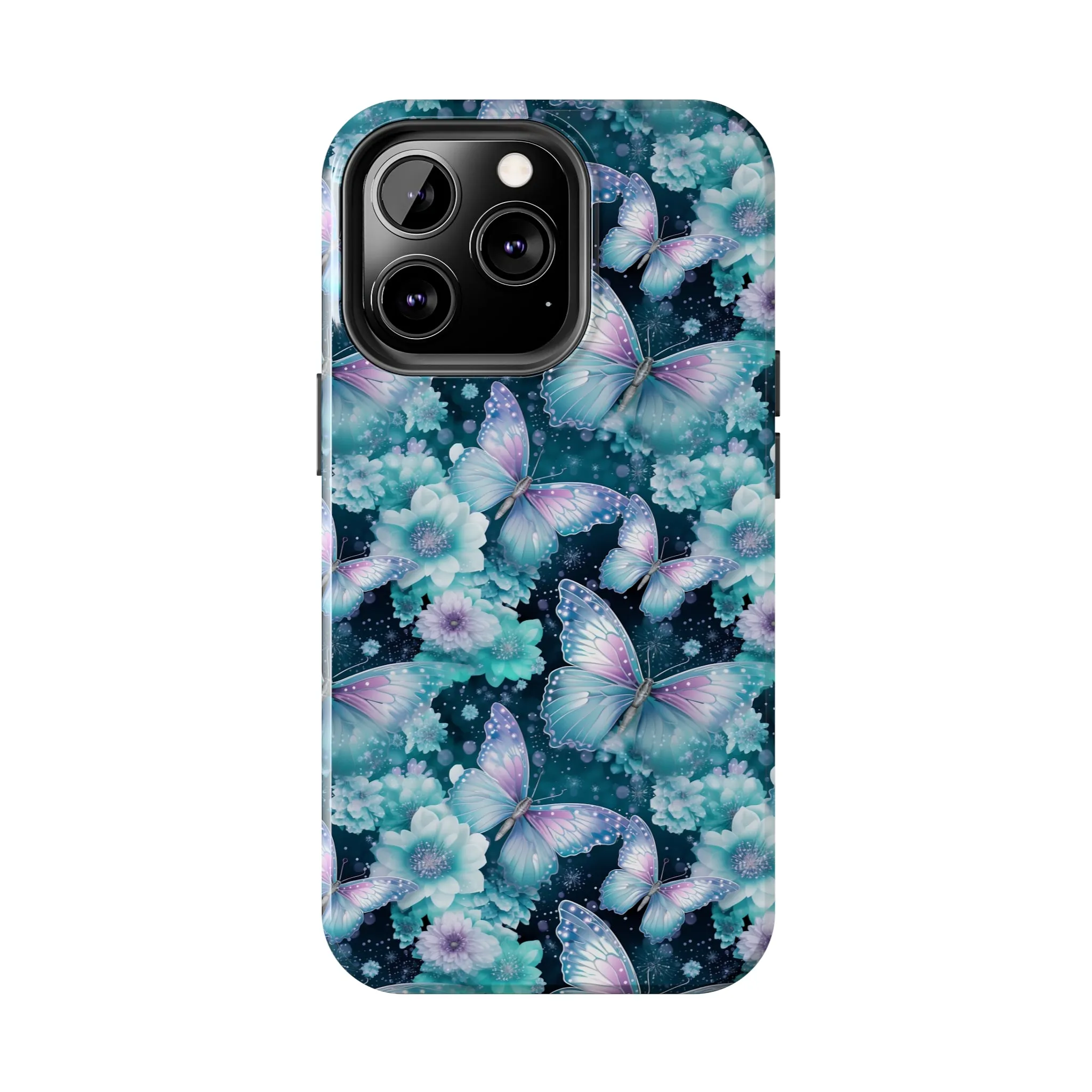 Blue and Purple Butterflies Digital print Design Tough Phone Case compatible with a large variety of iPhone models, Gift, Phone Case