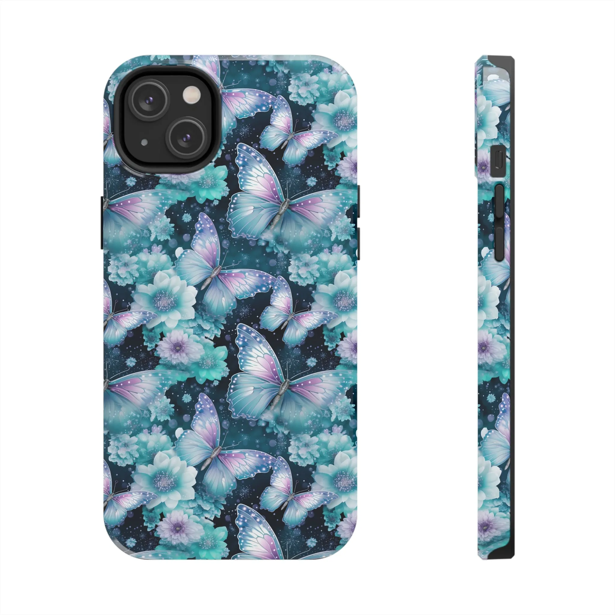 Blue and Purple Butterflies Digital print Design Tough Phone Case compatible with a large variety of iPhone models, Gift, Phone Case