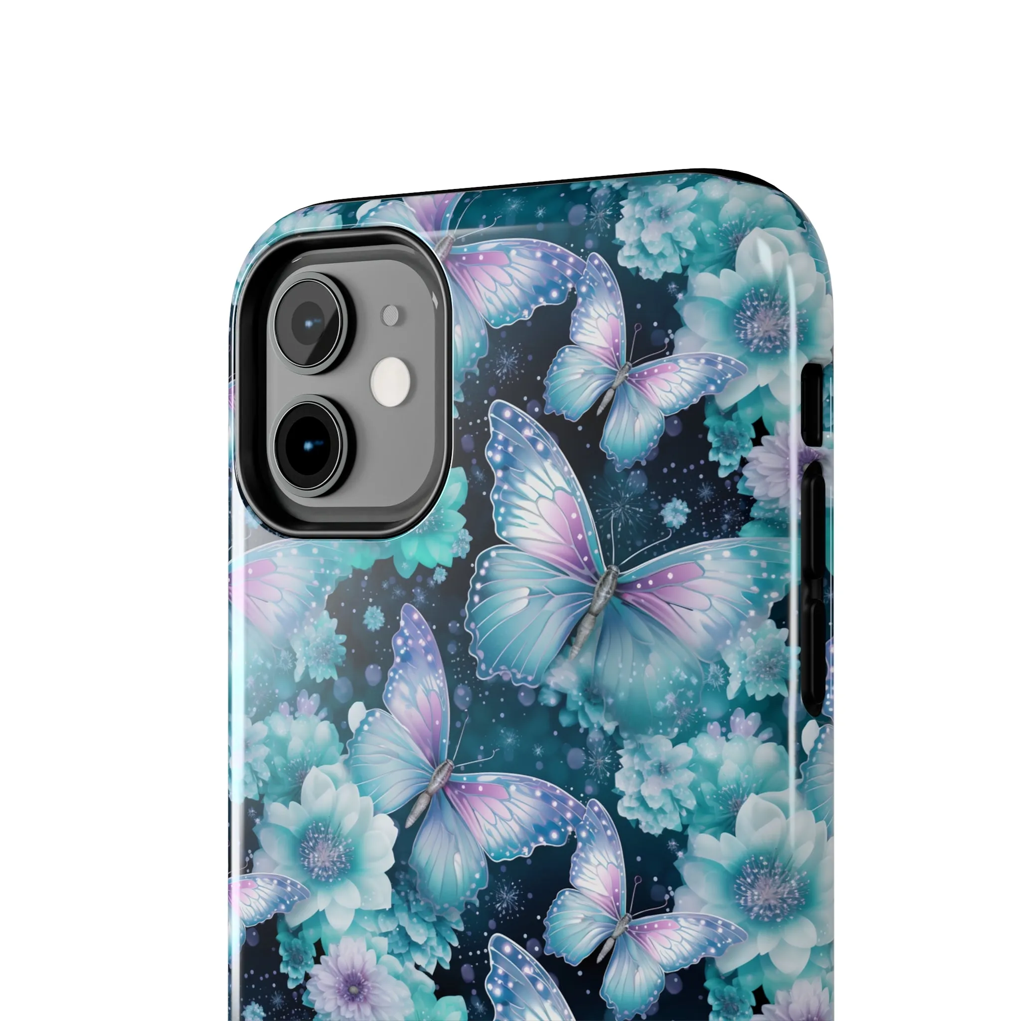 Blue and Purple Butterflies Digital print Design Tough Phone Case compatible with a large variety of iPhone models, Gift, Phone Case