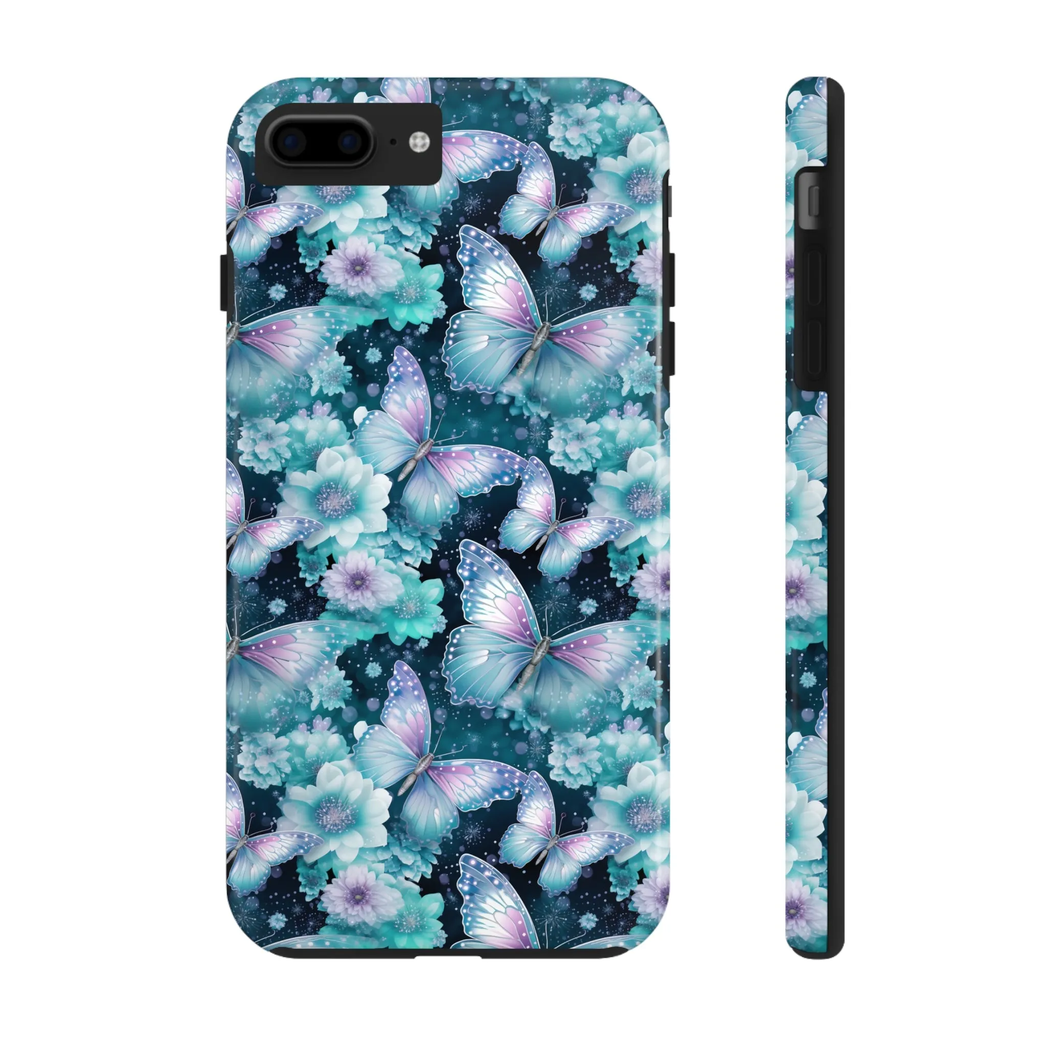 Blue and Purple Butterflies Digital print Design Tough Phone Case compatible with a large variety of iPhone models, Gift, Phone Case