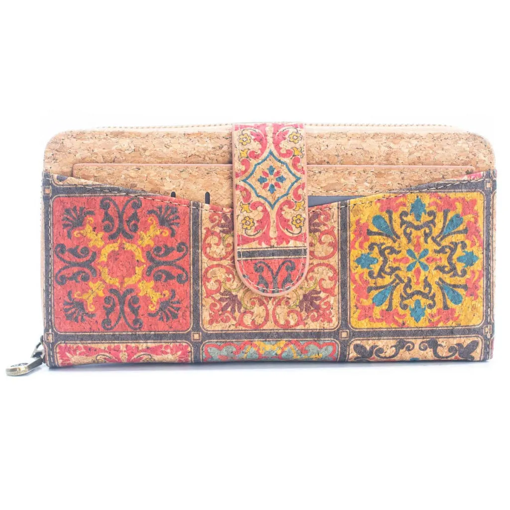 BUY 1 GET 1 FREE: Long Natural Cork Women's Printed Wallet with Card Holder  BAGD-498