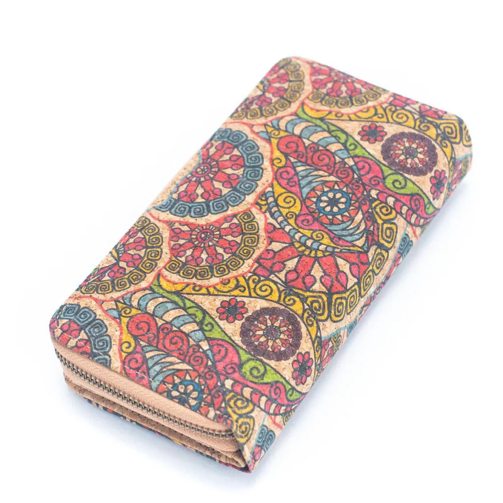 BUY 1 GET 1 FREE: Long Natural Cork Women's Printed Wallet with Card Holder  BAGD-498