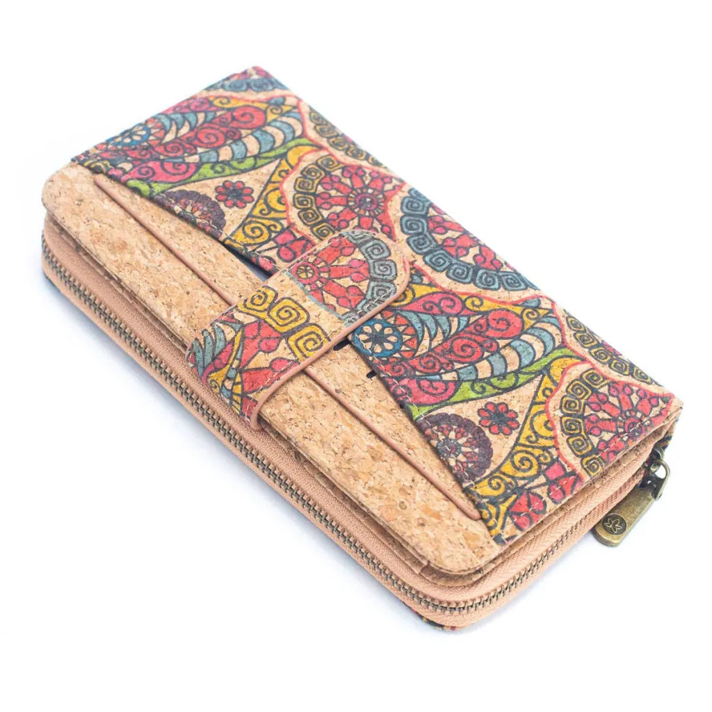 BUY 1 GET 1 FREE: Long Natural Cork Women's Printed Wallet with Card Holder  BAGD-498