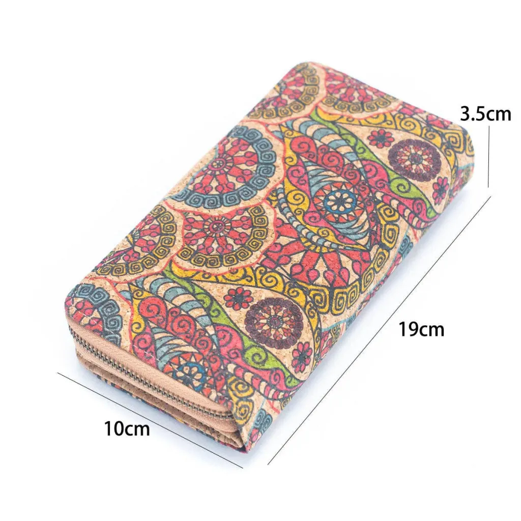 BUY 1 GET 1 FREE: Long Natural Cork Women's Printed Wallet with Card Holder  BAGD-498