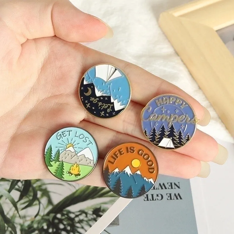 Cartoon Style Cowboy Style Sun Moon Scenery Alloy Stamping Stoving Varnish Plating Unisex Brooches