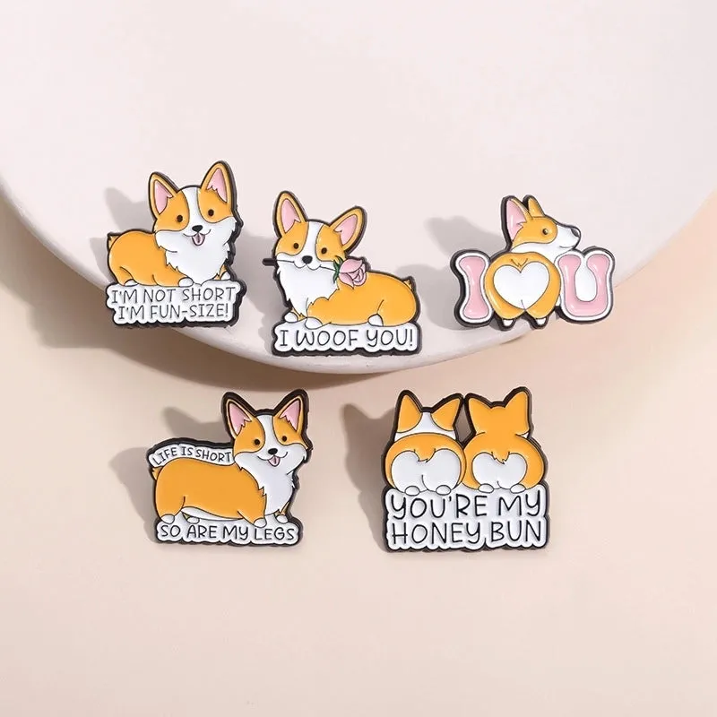 Cartoon Style Cute Cowboy Style Letter Dog Alloy Stamping Stoving Varnish Plating Kid'S Couple Unisex Badge Brooches Collar Pin