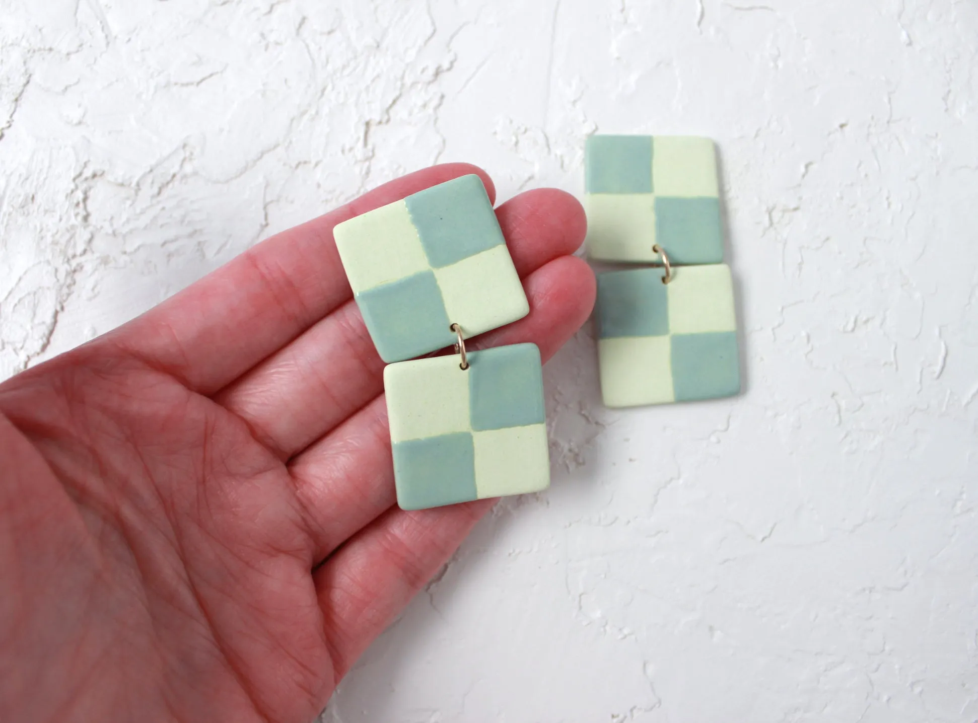 Checkered Statement Earrings