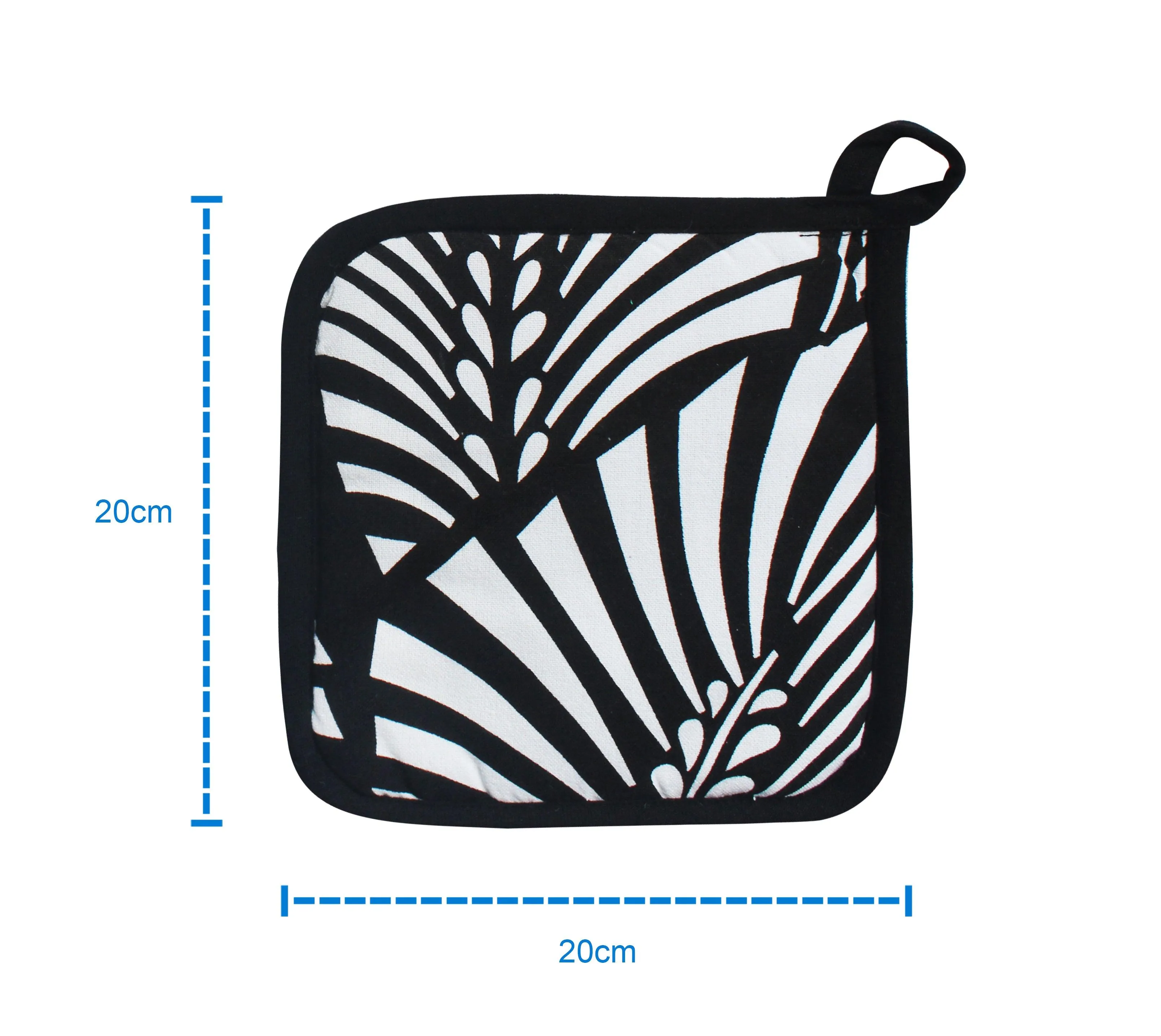 Cotton Black Zebra Pot Holders Pack Of 3