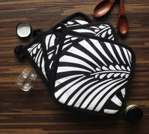 Cotton Black Zebra Pot Holders Pack Of 3