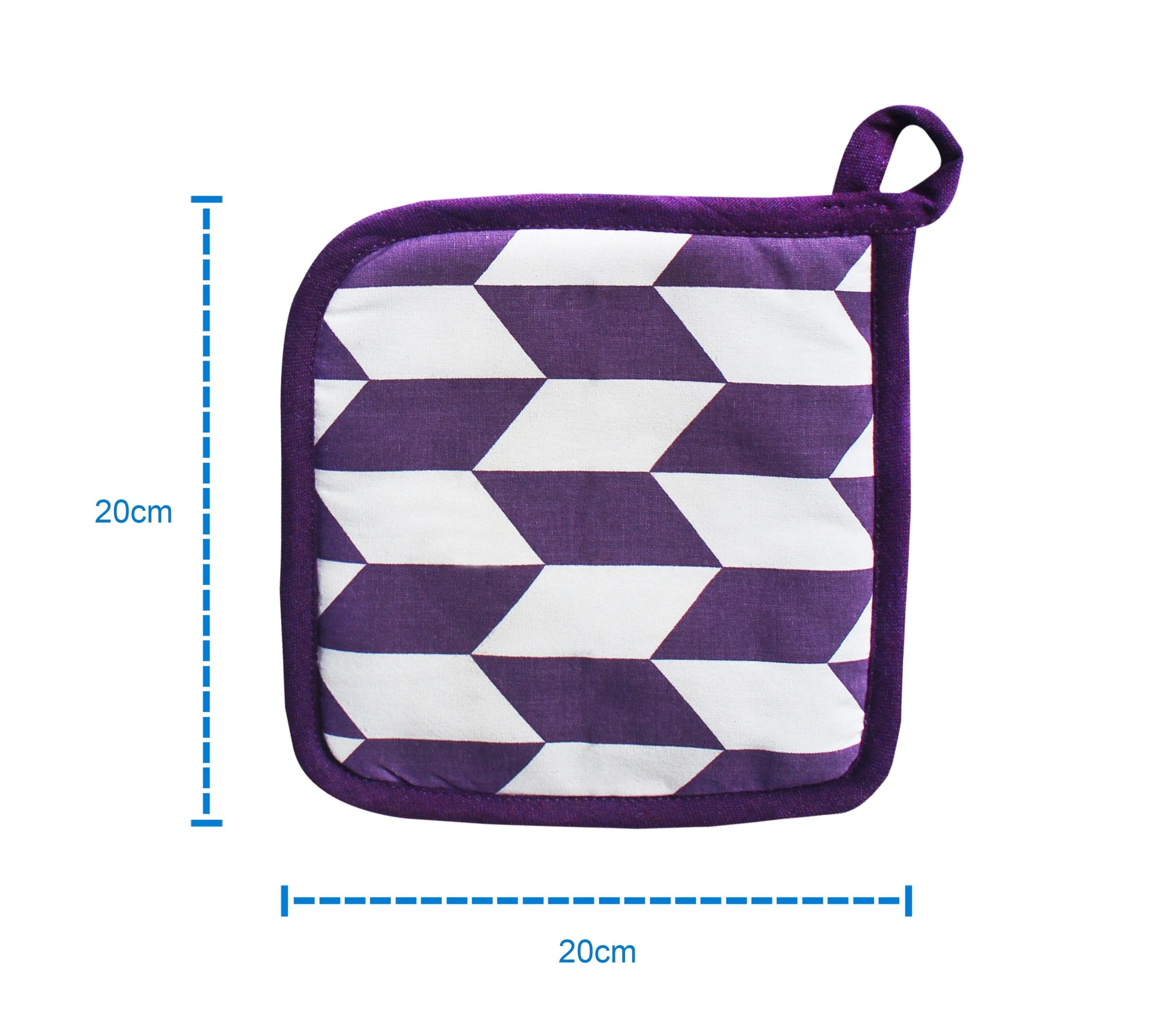 Cotton Classic Diamond Purple Pot Holders Pack Of 3