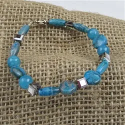 Crazy Lace Agate Gemstone Bracelet Larimor Blue