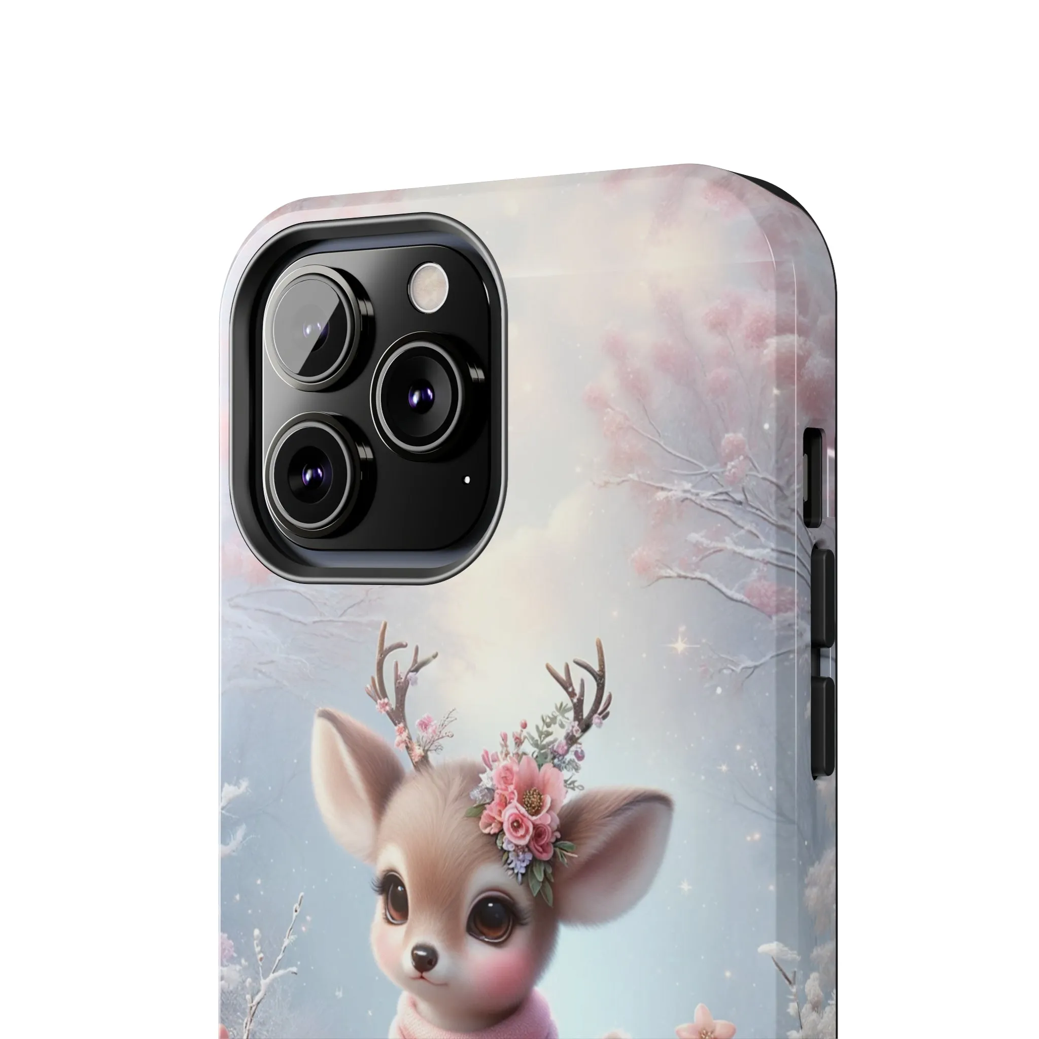 Cute Deer Winter Scene Pattern Design Tough Phone Case compatible with a large variety of iPhone models, Gift, Phone Case