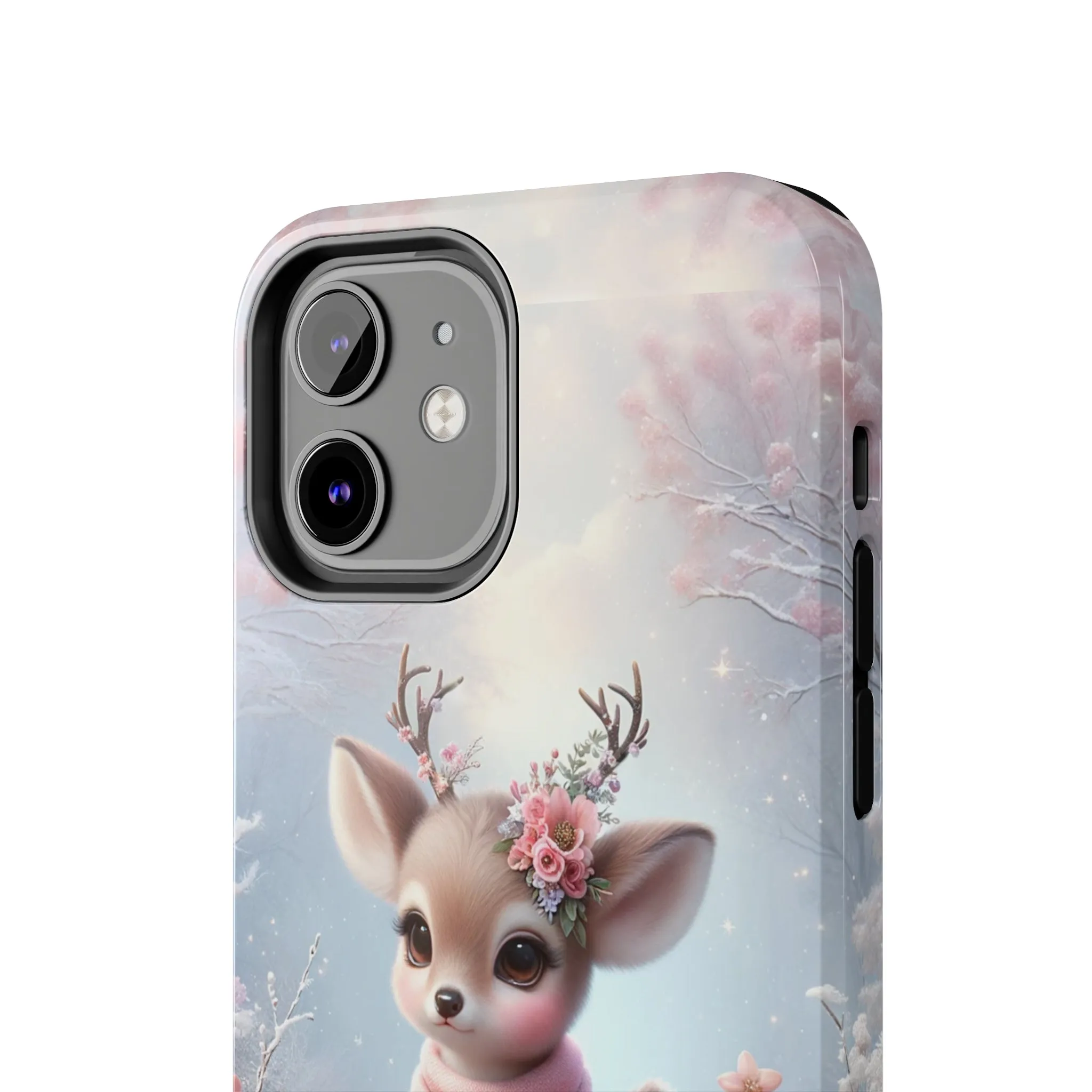 Cute Deer Winter Scene Pattern Design Tough Phone Case compatible with a large variety of iPhone models, Gift, Phone Case