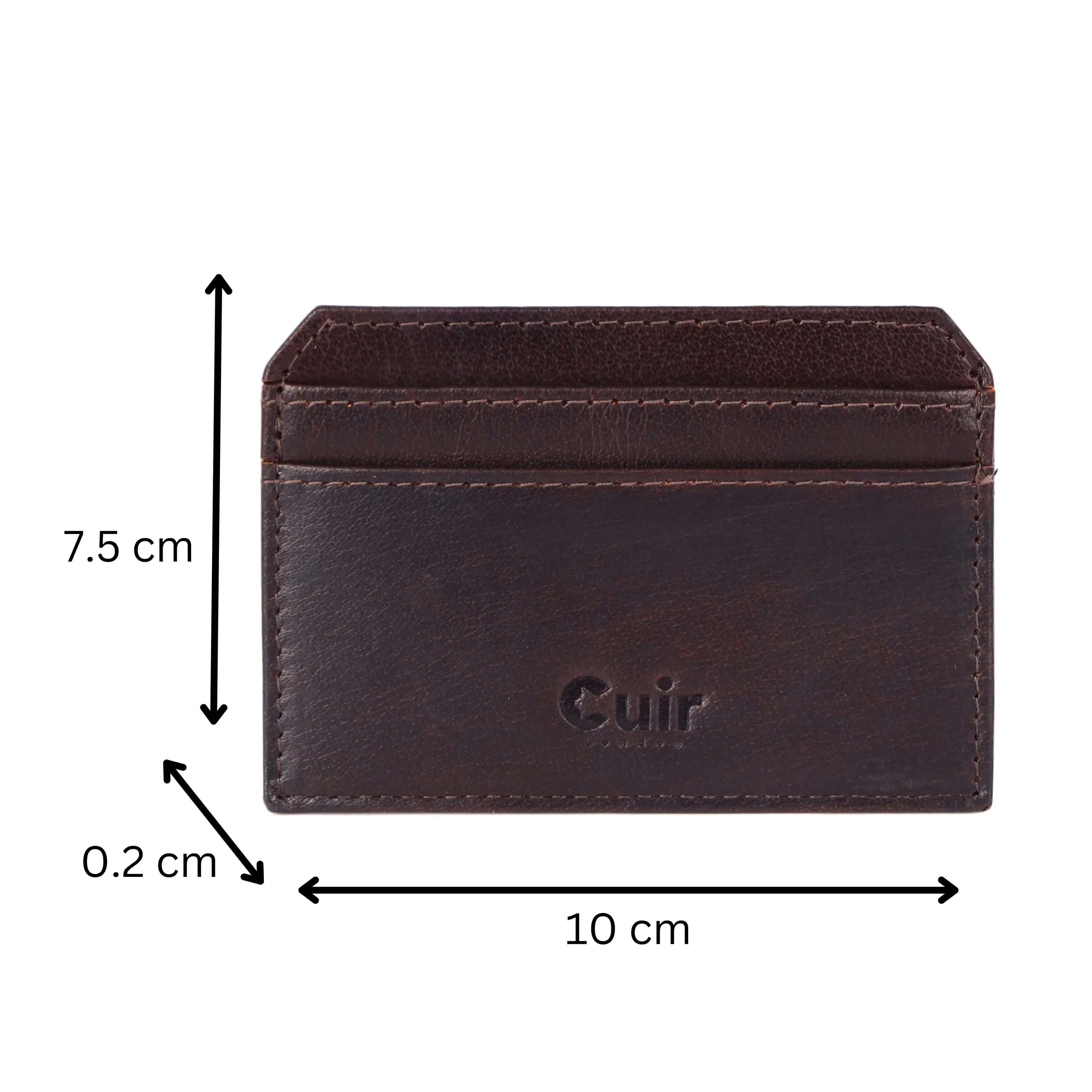 Deep Brown Leather Card Case (4 Slots) - Slim & Sophisticated