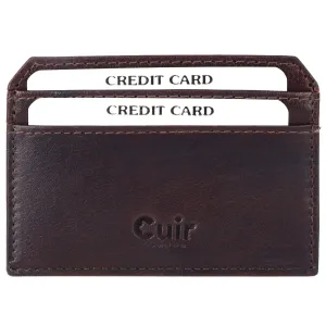 Deep Brown Leather Card Case (4 Slots) - Slim & Sophisticated