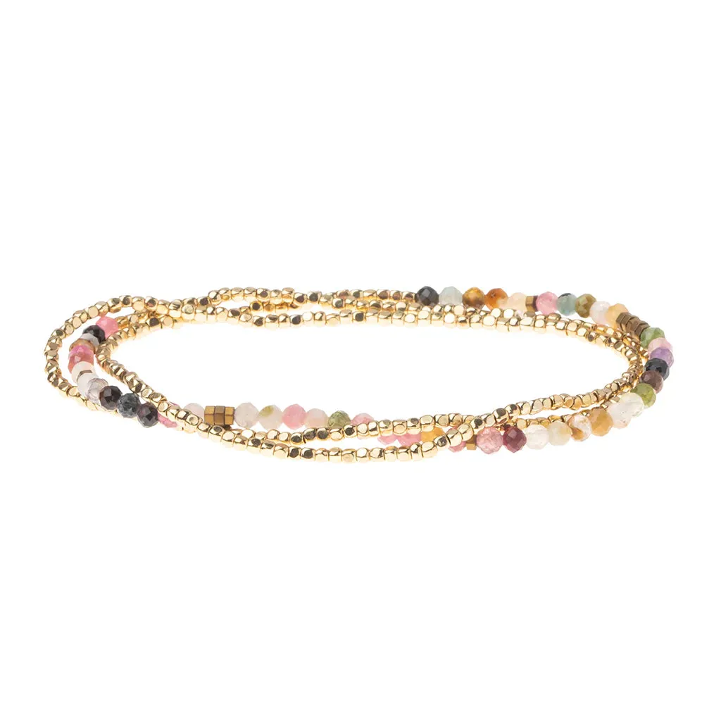 Delicate Stone Bracelet/ Necklace | Tourmaline/Gold