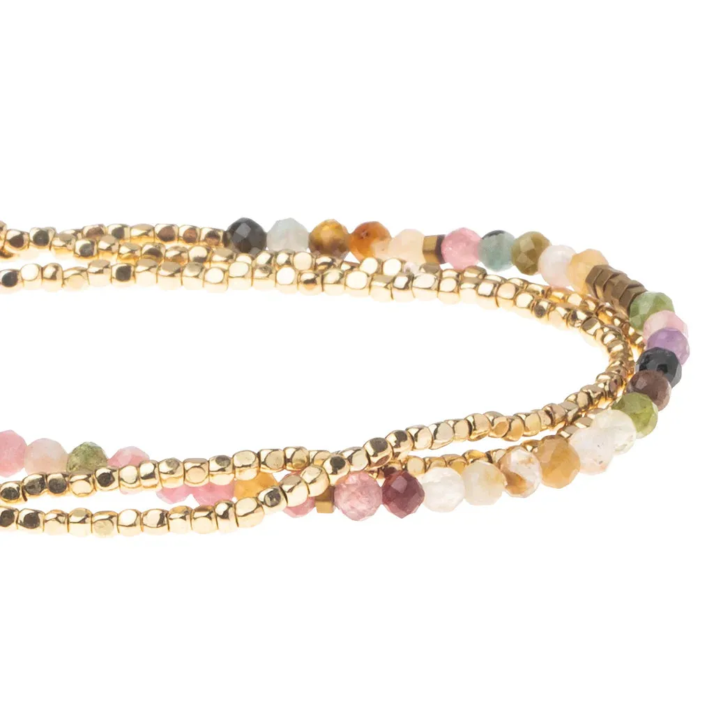 Delicate Stone Bracelet/ Necklace | Tourmaline/Gold