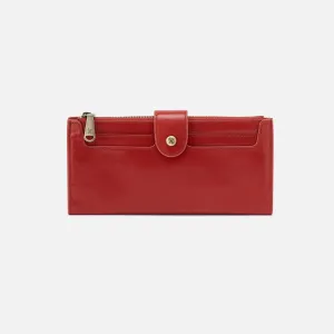 Dunn Continental Wallet In Polished Leather - Brick