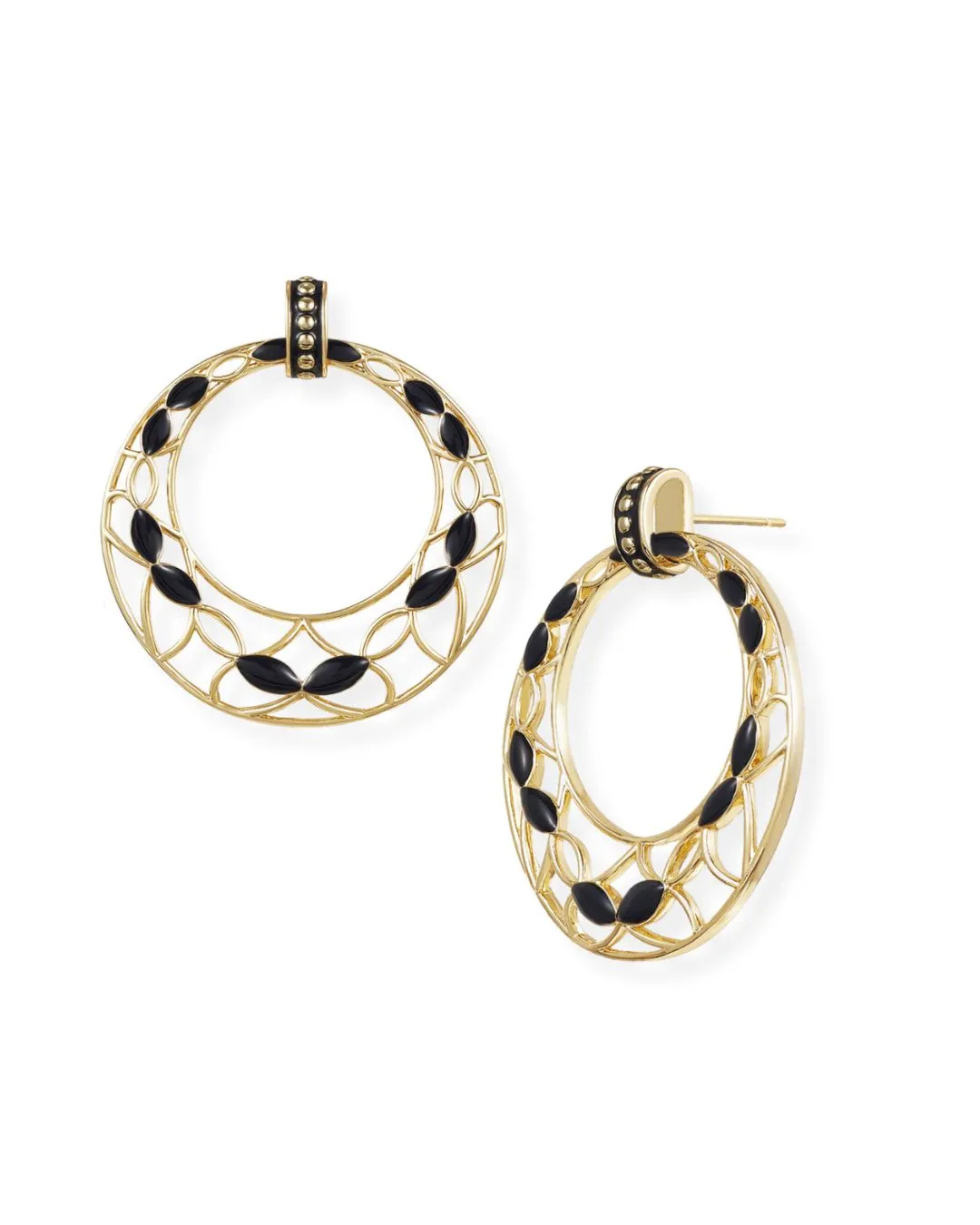 Enchanted Statement Earrings in Black/Gold