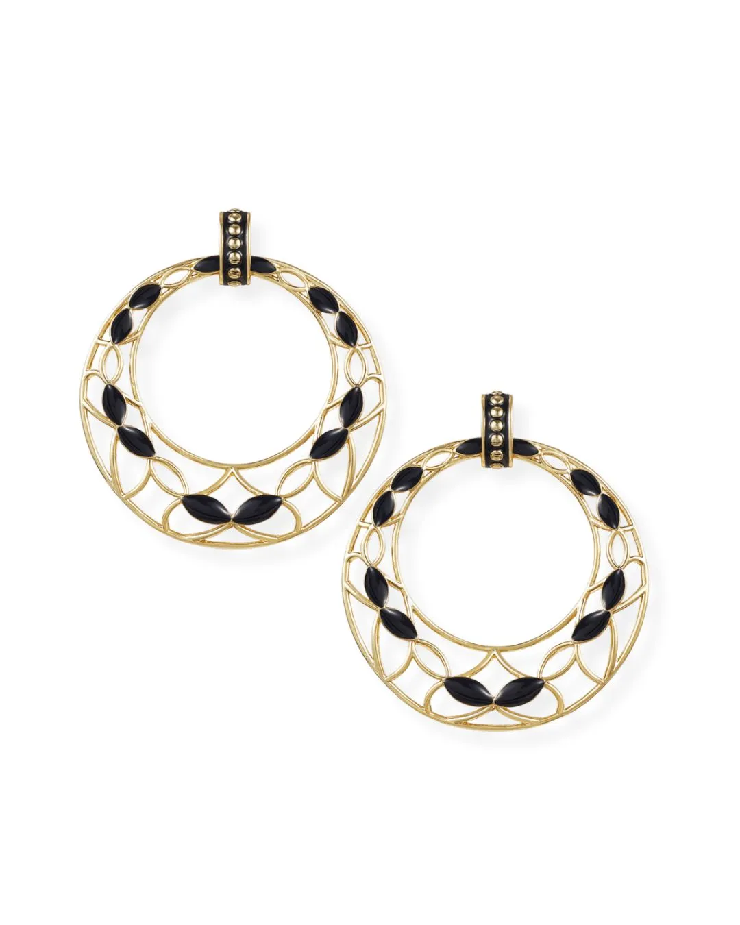 Enchanted Statement Earrings in Black/Gold